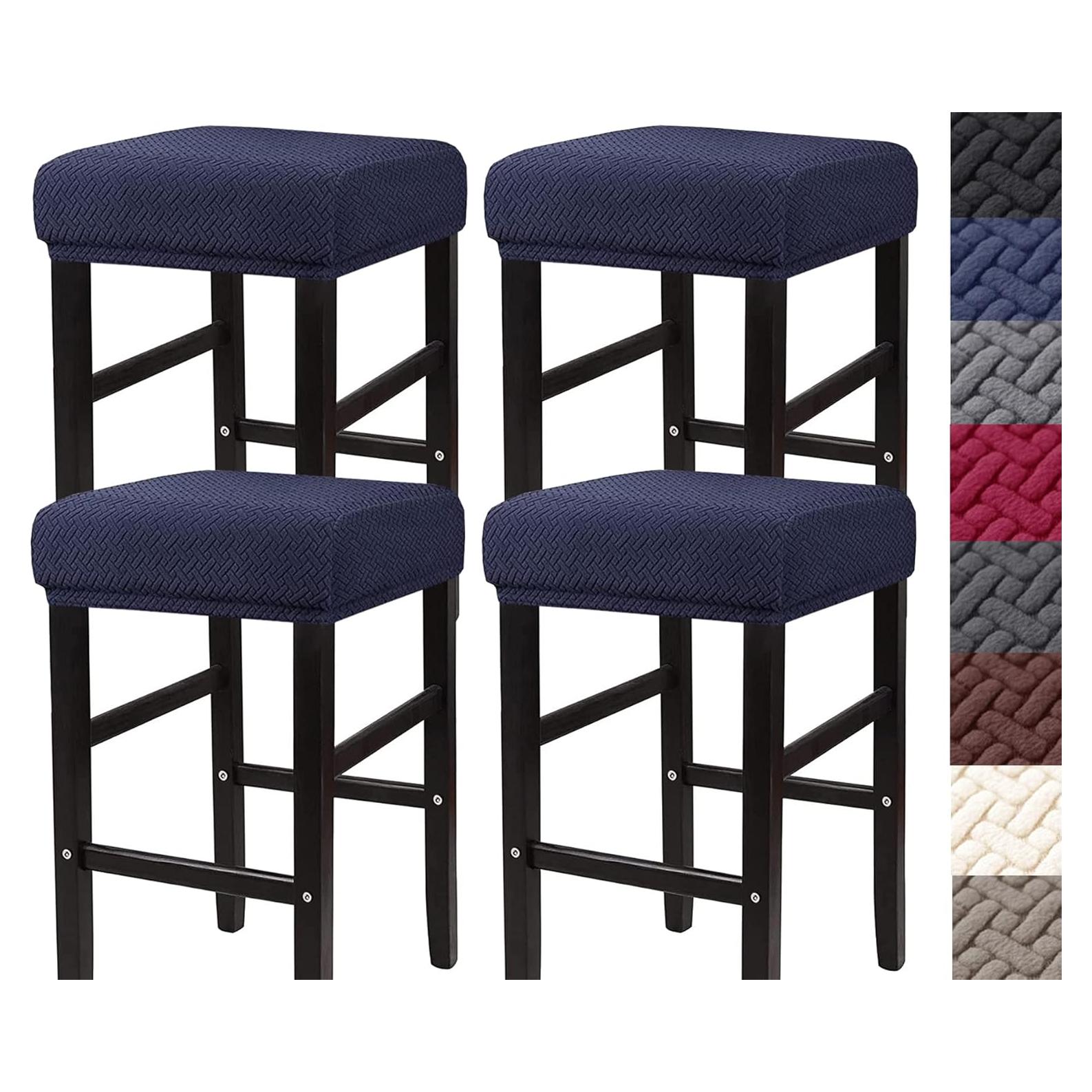 Funda de Taburete HFCNMY Rectangular 4 Pzas Azul