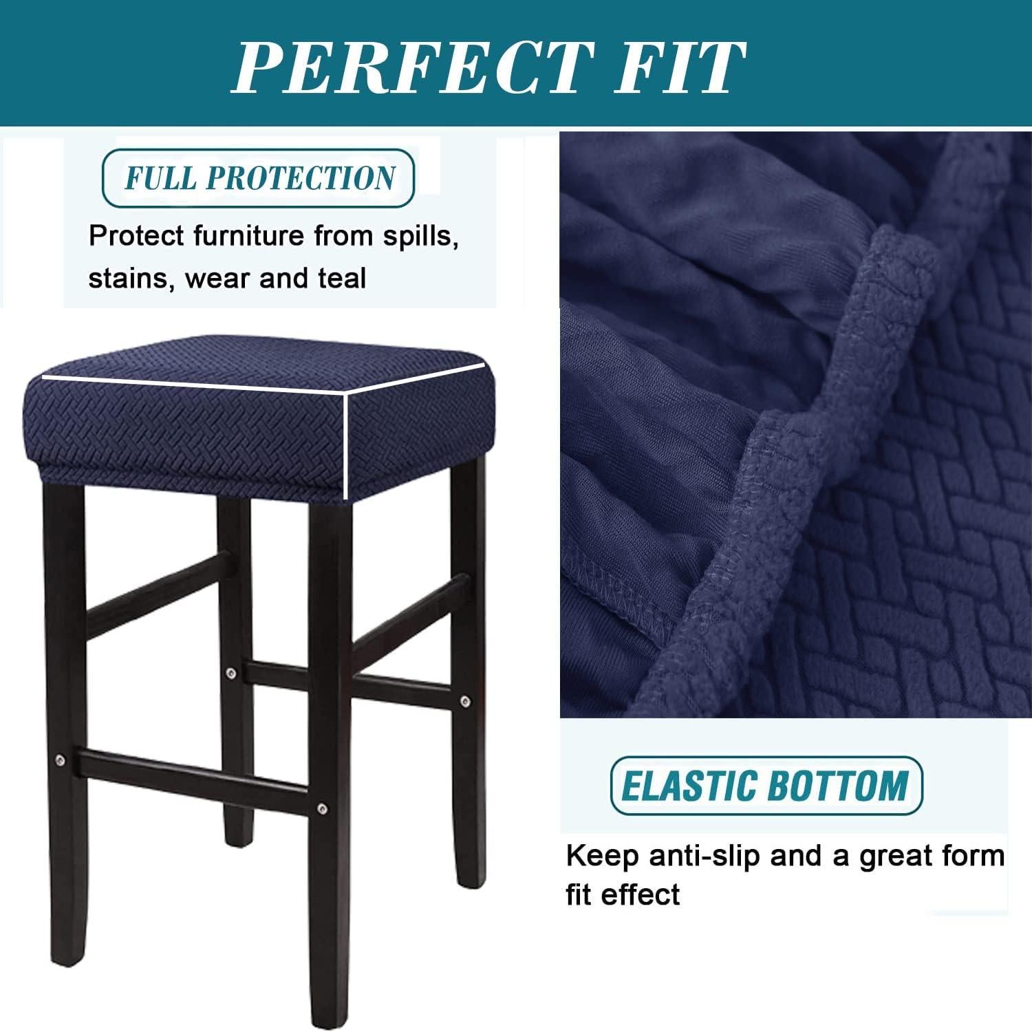 Funda de Taburete HFCNMY Rectangular 4 Pzas Azul