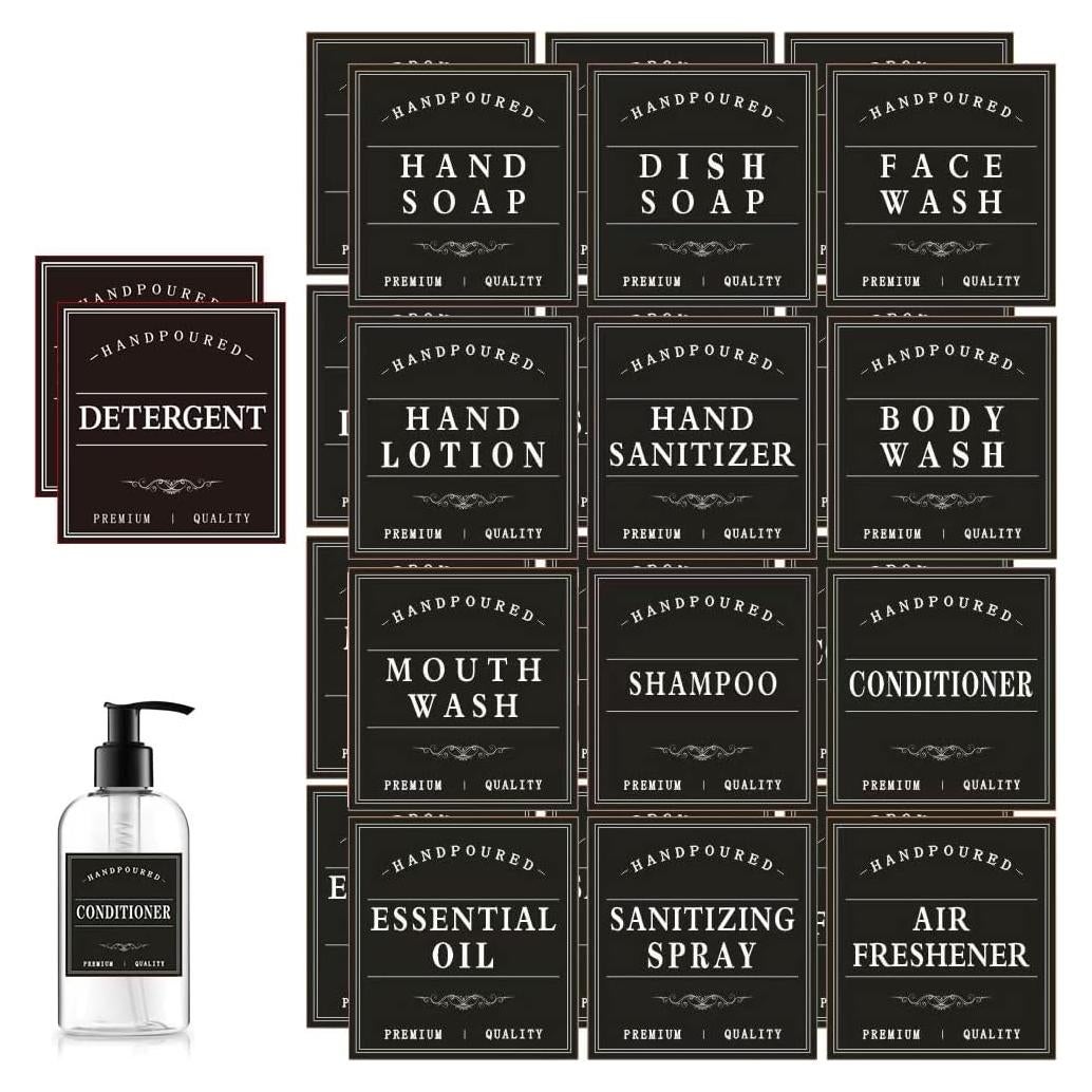 Etiquetas Reutilizables para Dispensador de Jabón Amzlabel 26 PCS