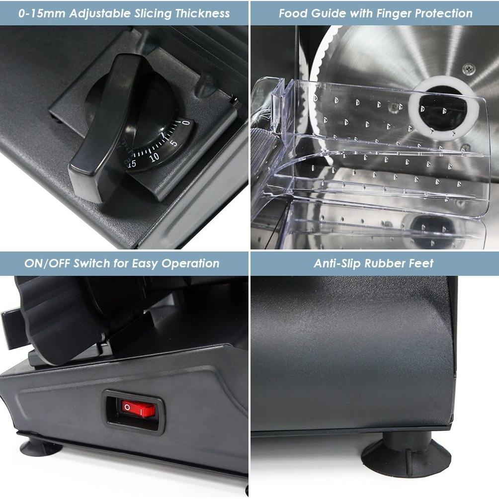 Cortadora de Carne Eléctrica Elite Gourmet EMT-625B 19.05 cm