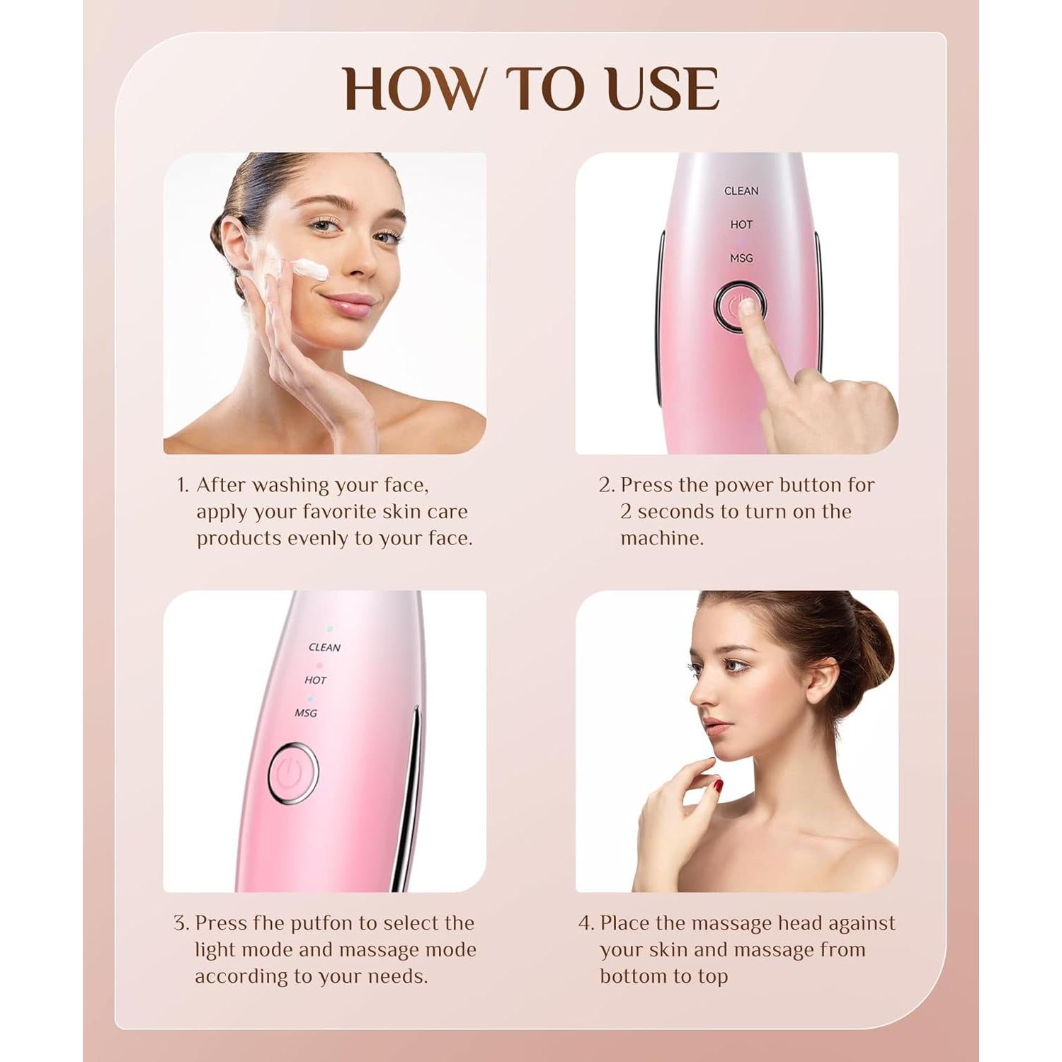 Máquina Galvánica Trinity Rosa - Terapia Luz Roja Facial