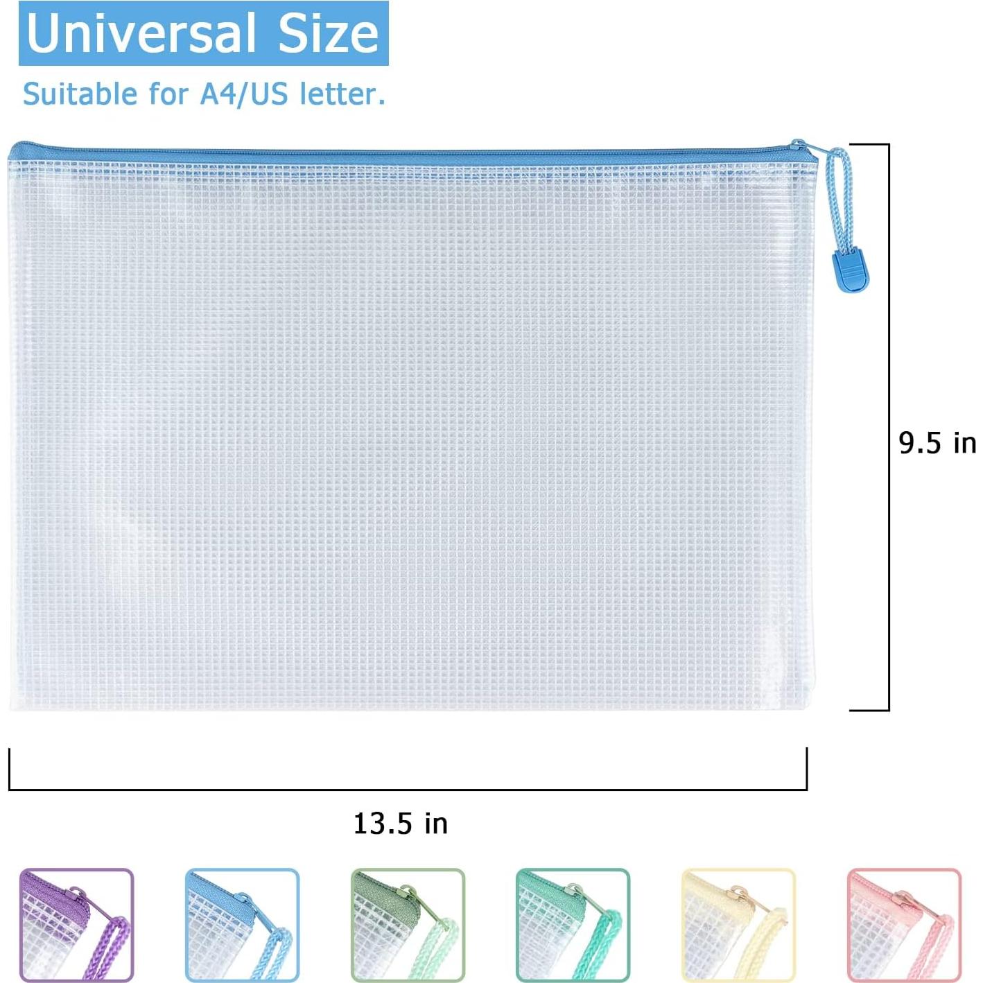 Bolsas de Cremallera de Malla Impermeables Tamaki 6 Pzas A4