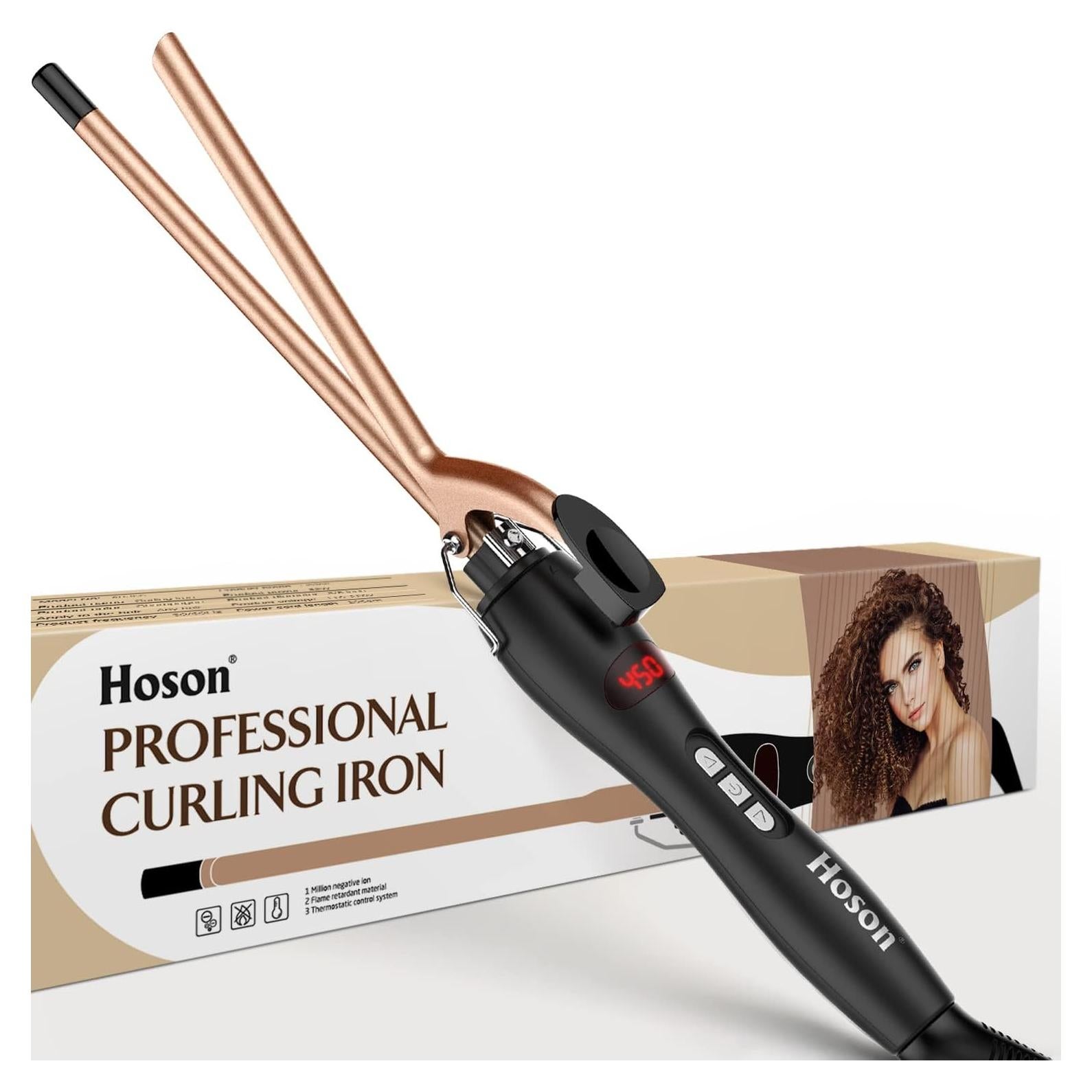 Plancha de Rizar Cerámica Hoson 9mm con Pantalla LCD y 9 Calores