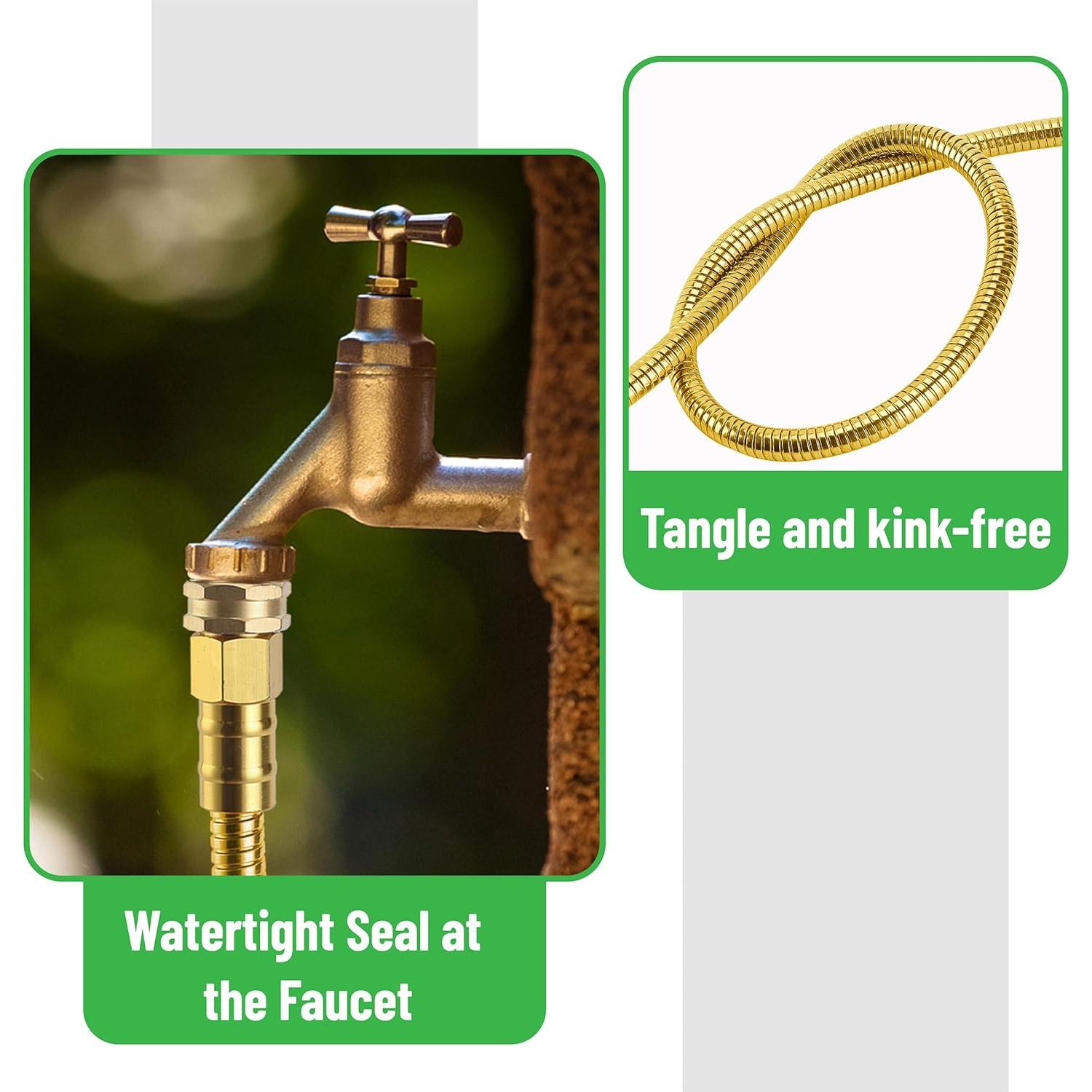 Manguera de Jardín UNCO 1.52m Acero Inoxidable Dorado