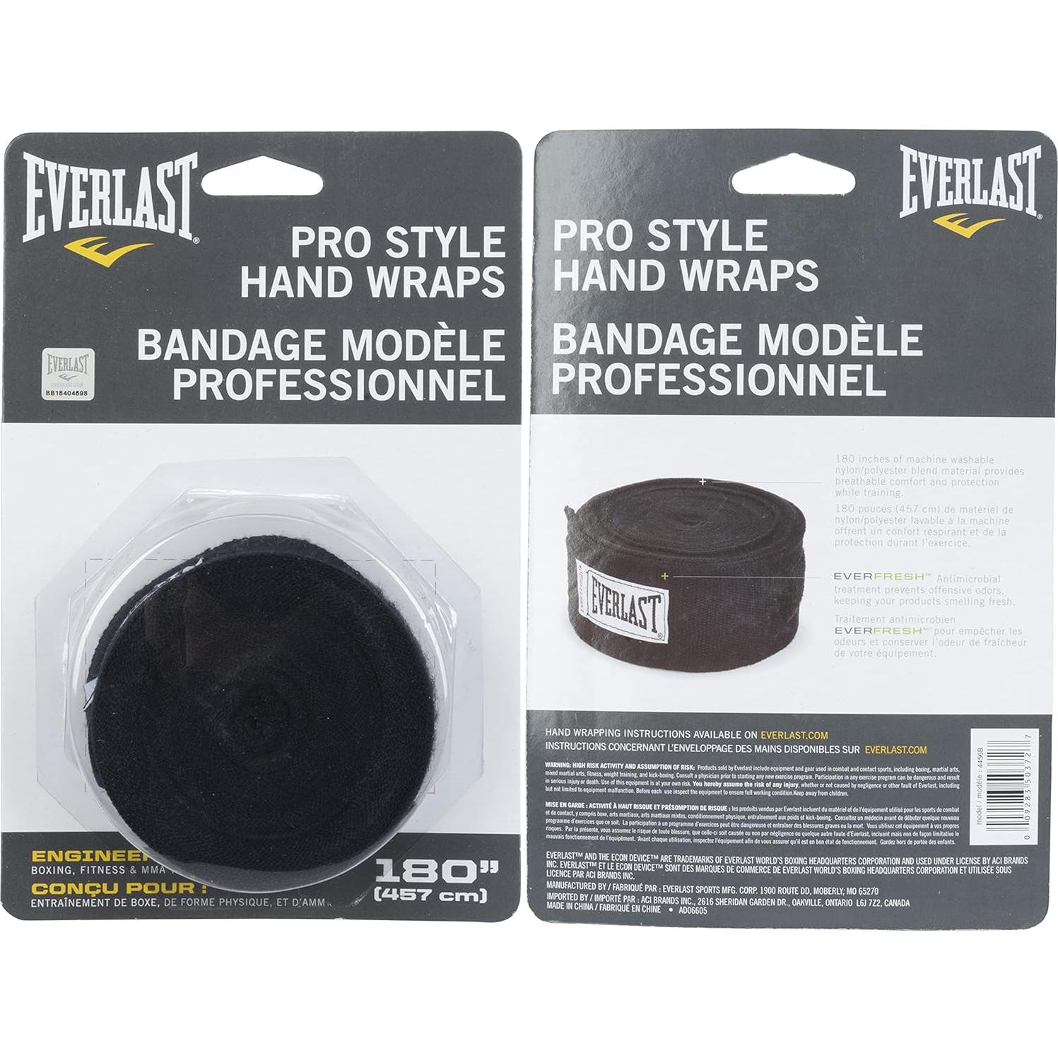 Envolturas de Mano Everlast, 3 Piezas, Lavables, Boxeo