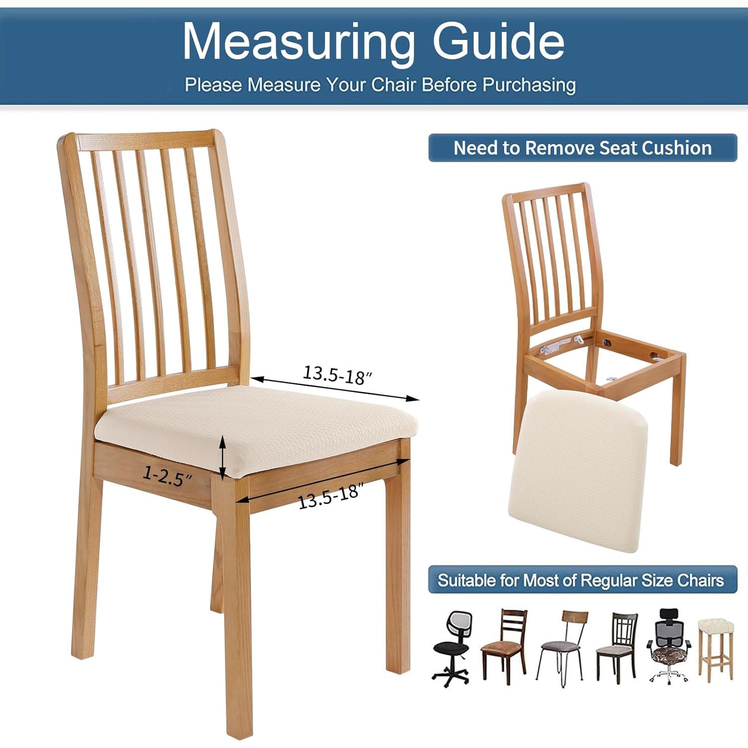 Fundas de Silla Smiry Juego de 4 Beige Elásticas Lavables