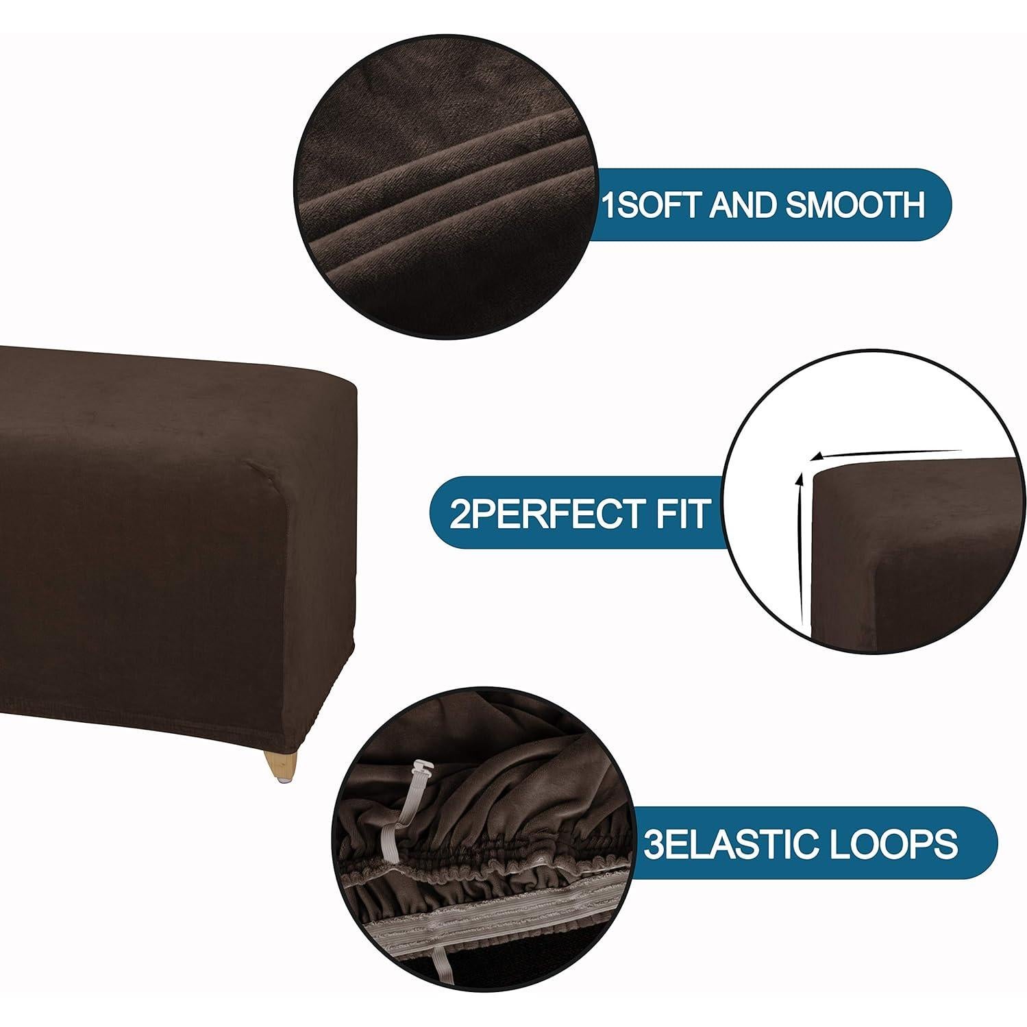 Funda de Ottoman LUSHVIDA - Taburete Rectangular Café