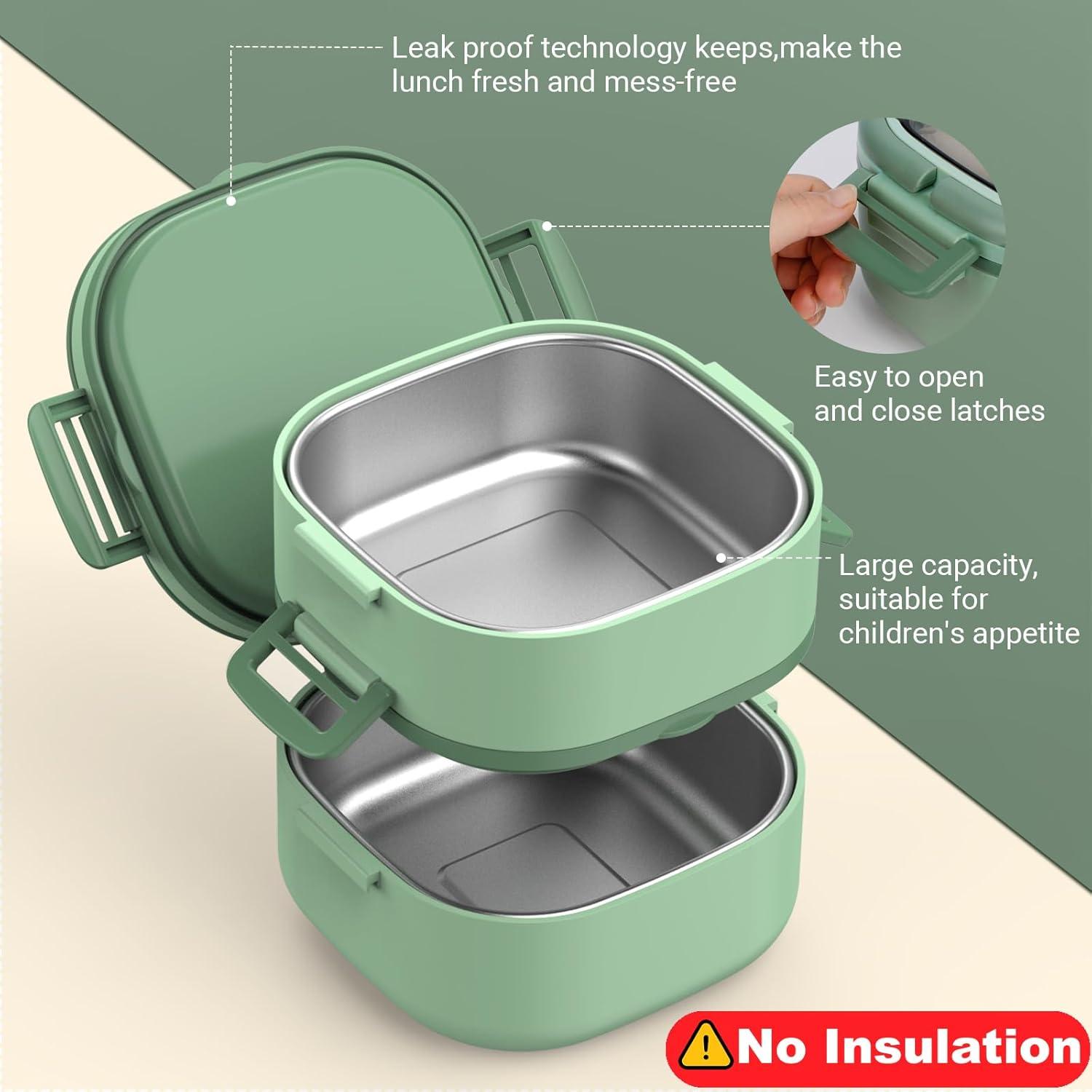 Caja Bento PEDECO Doble Capa Verde 1.27kg Acero Inoxidable