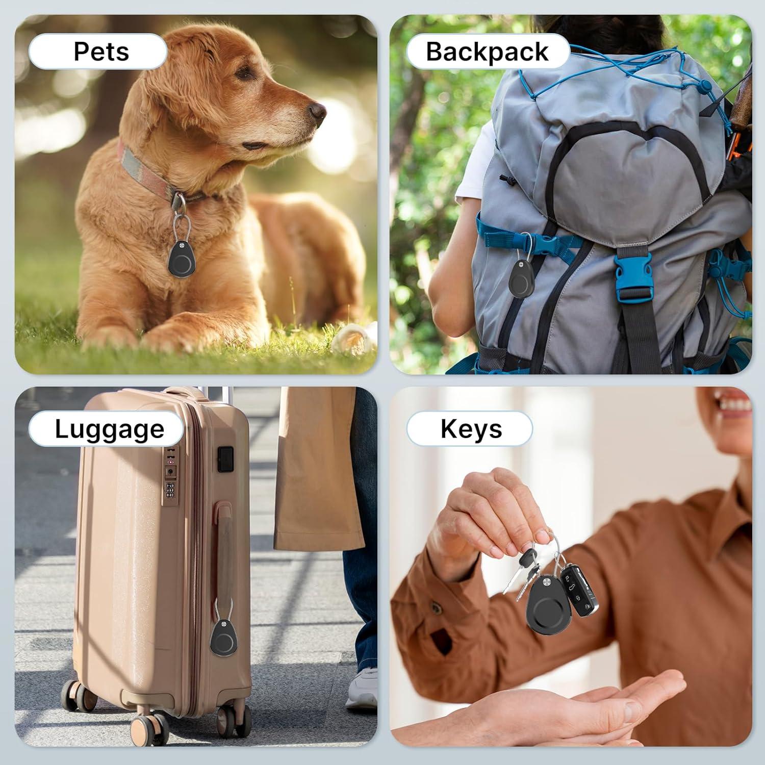 Soporte impermeable para AirTag Fiuned - 4 Paquete Negro