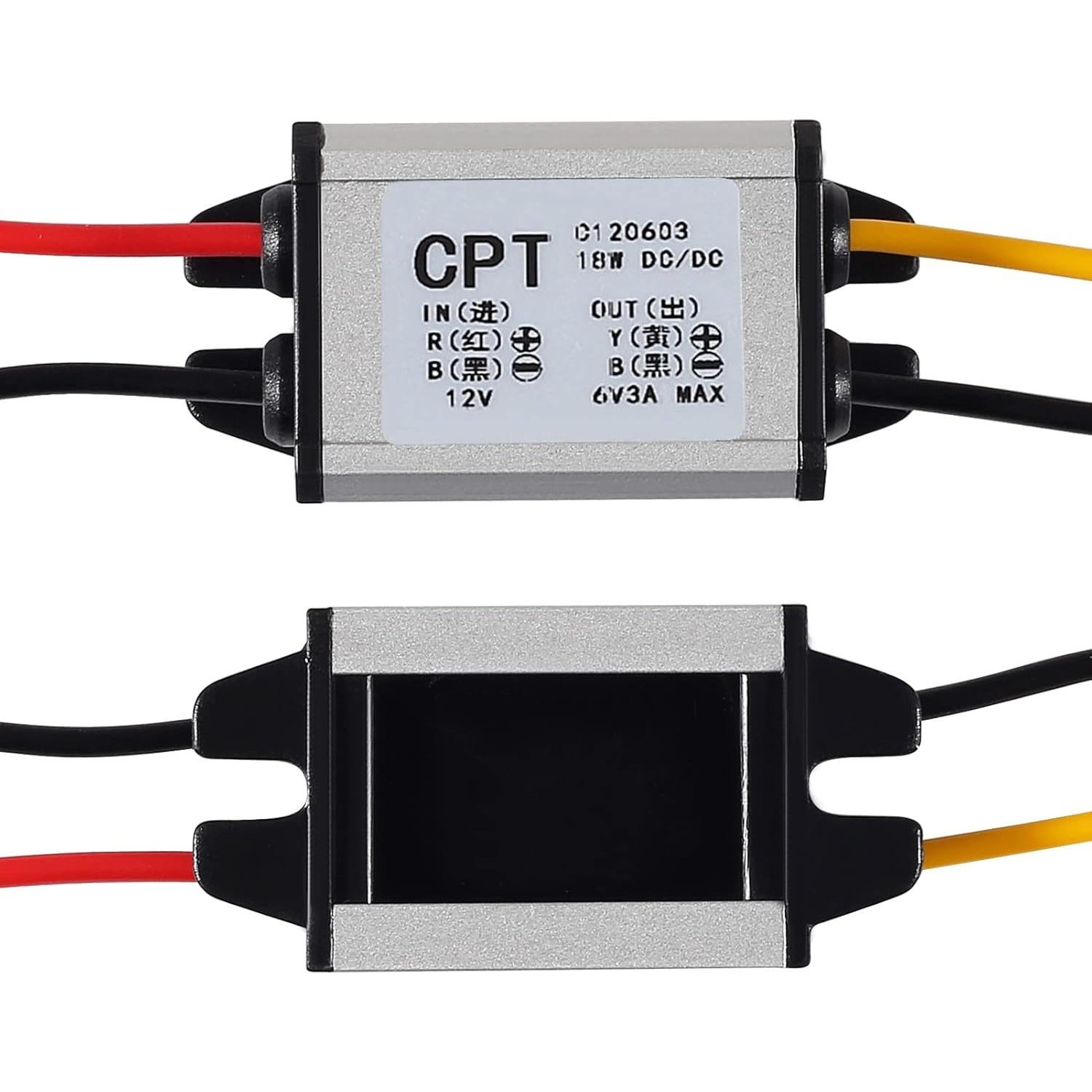 2 Pack 12v to 5v Volt Converter, DC Voltage Regulator Board Power Supply Module, DC 6.3-22V 12 Volt to 5 Volt 3A 15W Waterproof Car Volt Step Down Buck Converter