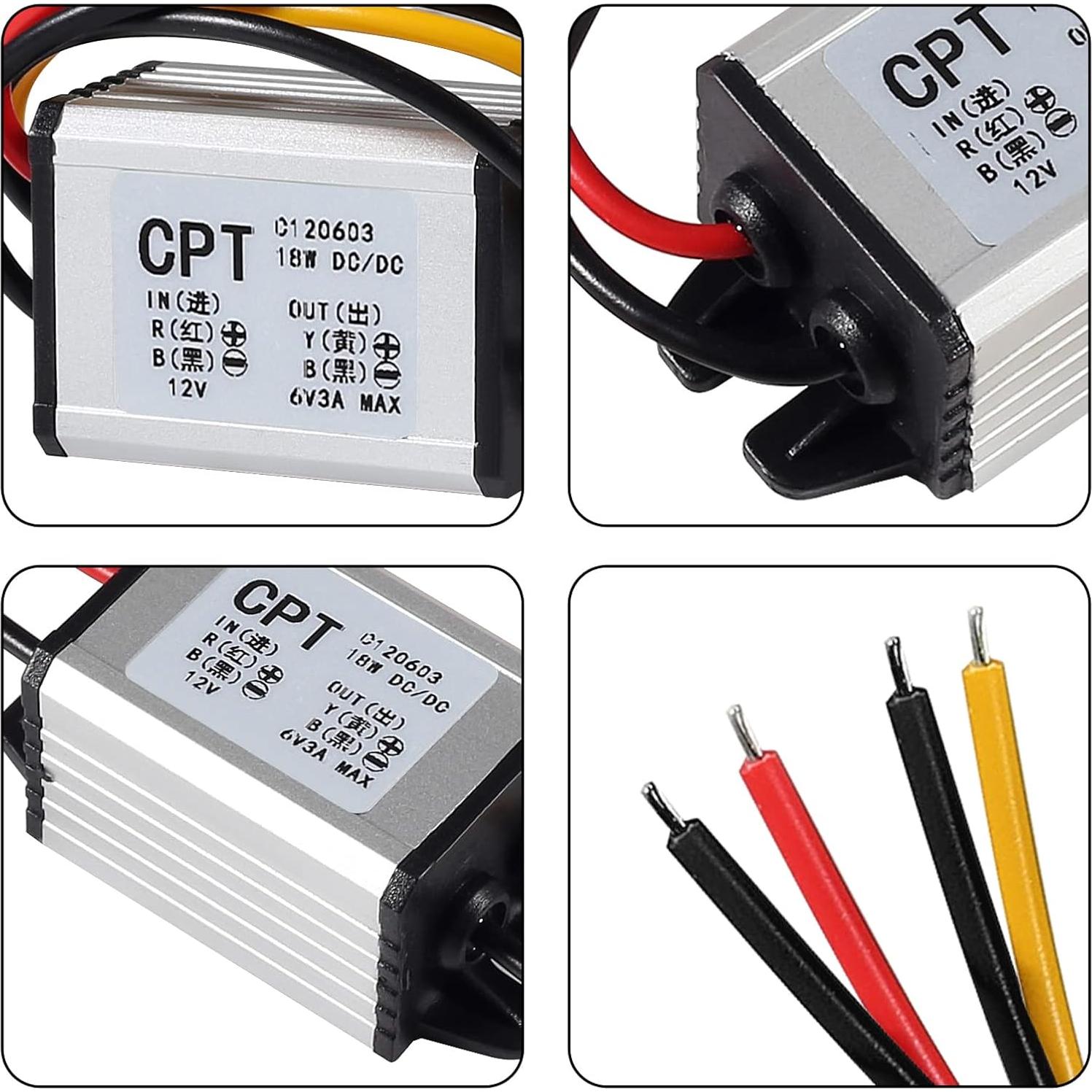 2 Pack 12v to 5v Volt Converter, DC Voltage Regulator Board Power Supply Module, DC 6.3-22V 12 Volt to 5 Volt 3A 15W Waterproof Car Volt Step Down Buck Converter