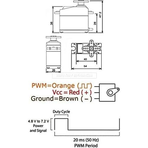 Deegoo-FPV [2-Pack] Servo Motor MG995 Metal Gear Servo Waterproof Digital High Speed Torque Servo Motor for RC Airplane Helicopter Mechanical Arm Car Control Angle 180°