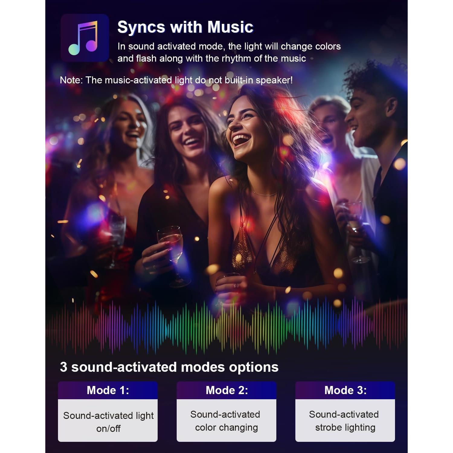 Luz de Fiesta Luditek GT019 con Control Remoto y Sonido