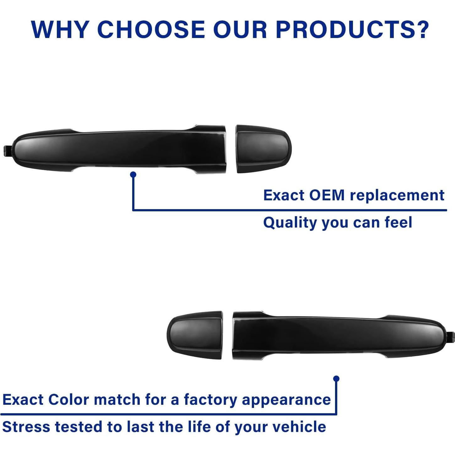 Mango de puerta trasera Lcyolada para Toyota y Pontiac, negro