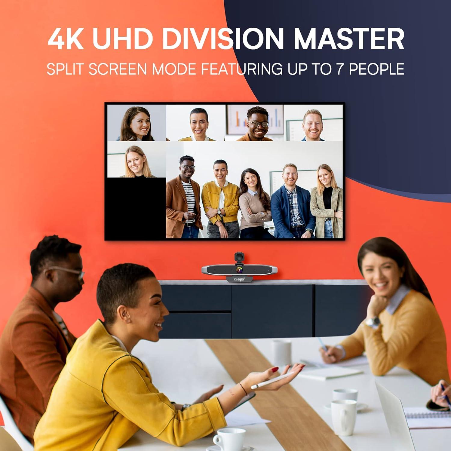 Cámara de Conferencia 4K COOLPO AI Huddle Mini, 6 Micrófonos