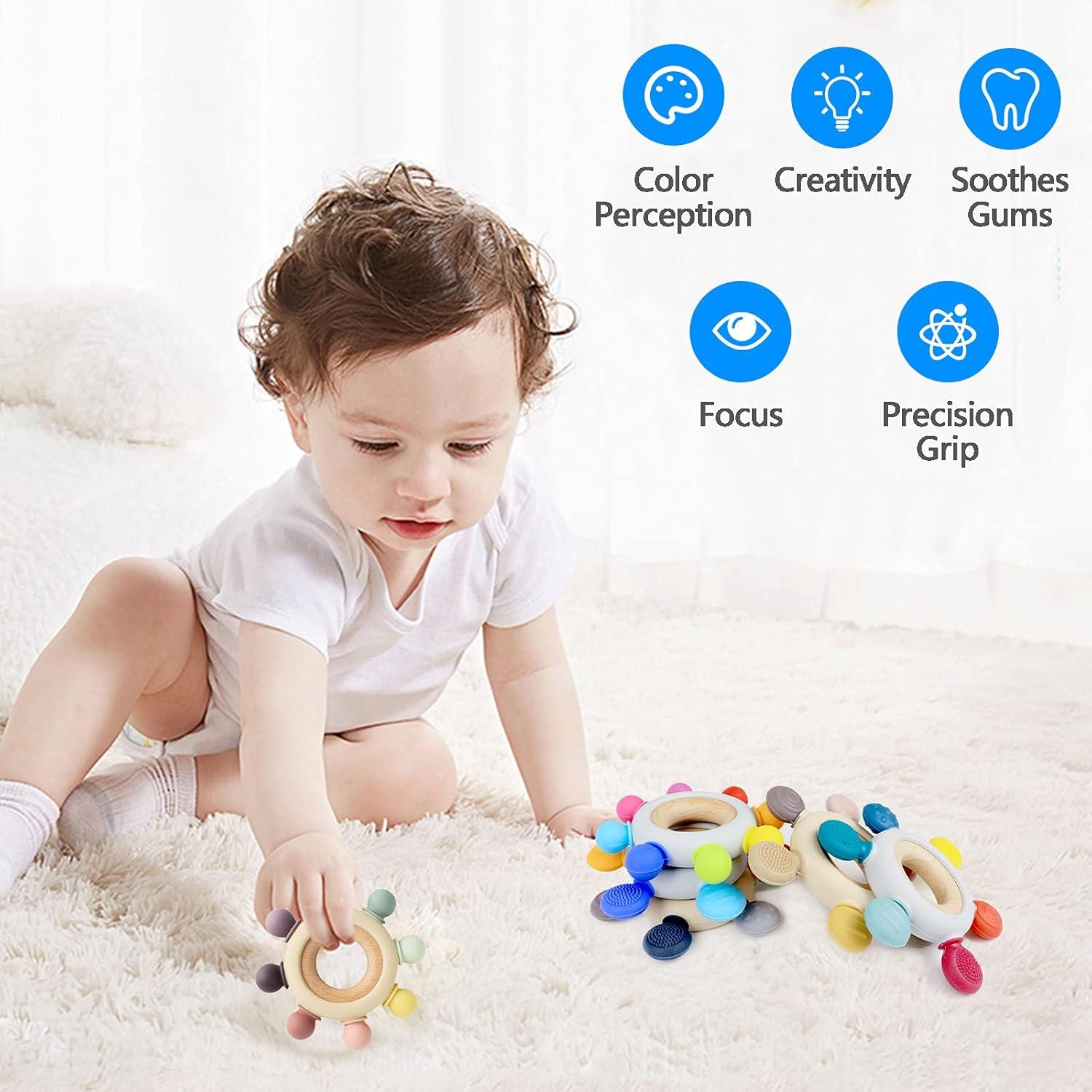 Mordedor de Silicona Arudyo para Bebés - Alivia Encías - Gris