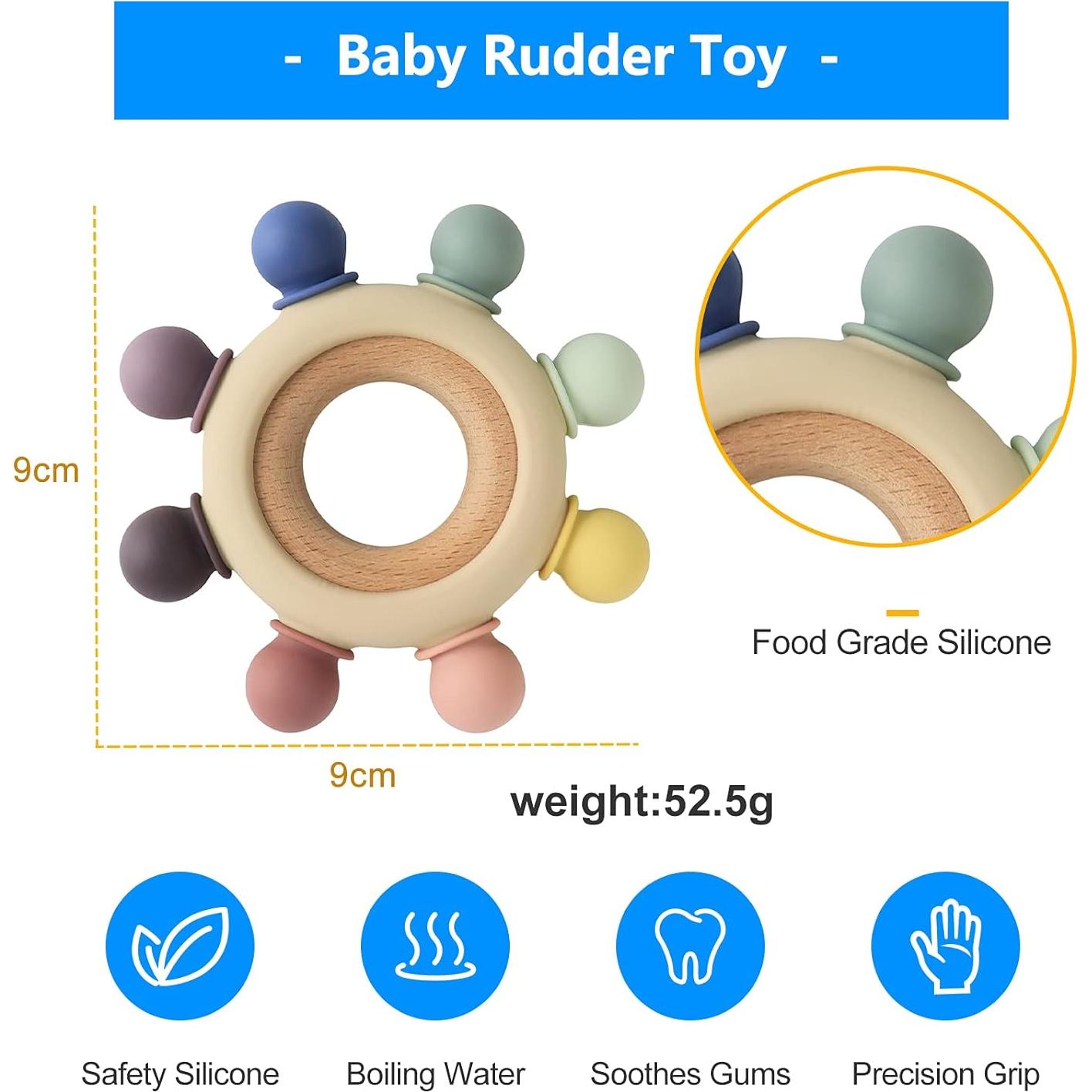 Mordedor de Silicona Arudyo para Bebés - Alivia Encías - Gris