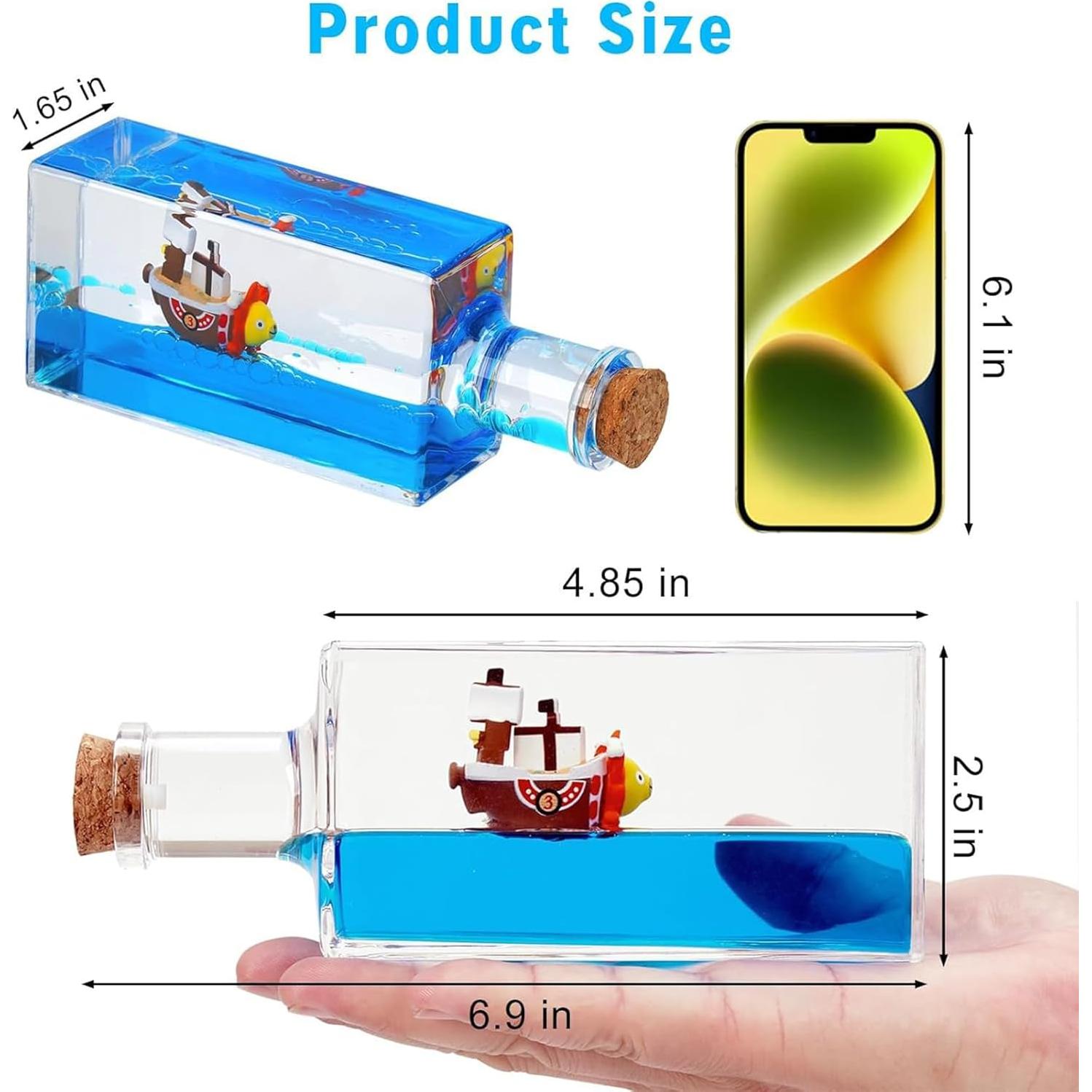 Cruise Ship Fluid Drift Bottle, Unsinkable Boat in a Box, Titanic Cruise Ship Model Liquid Wave Cruise Ship Decoration, Cruise Ship That No Longer Sinks Toy, for Car Display Cases and Gifts (Black-e)