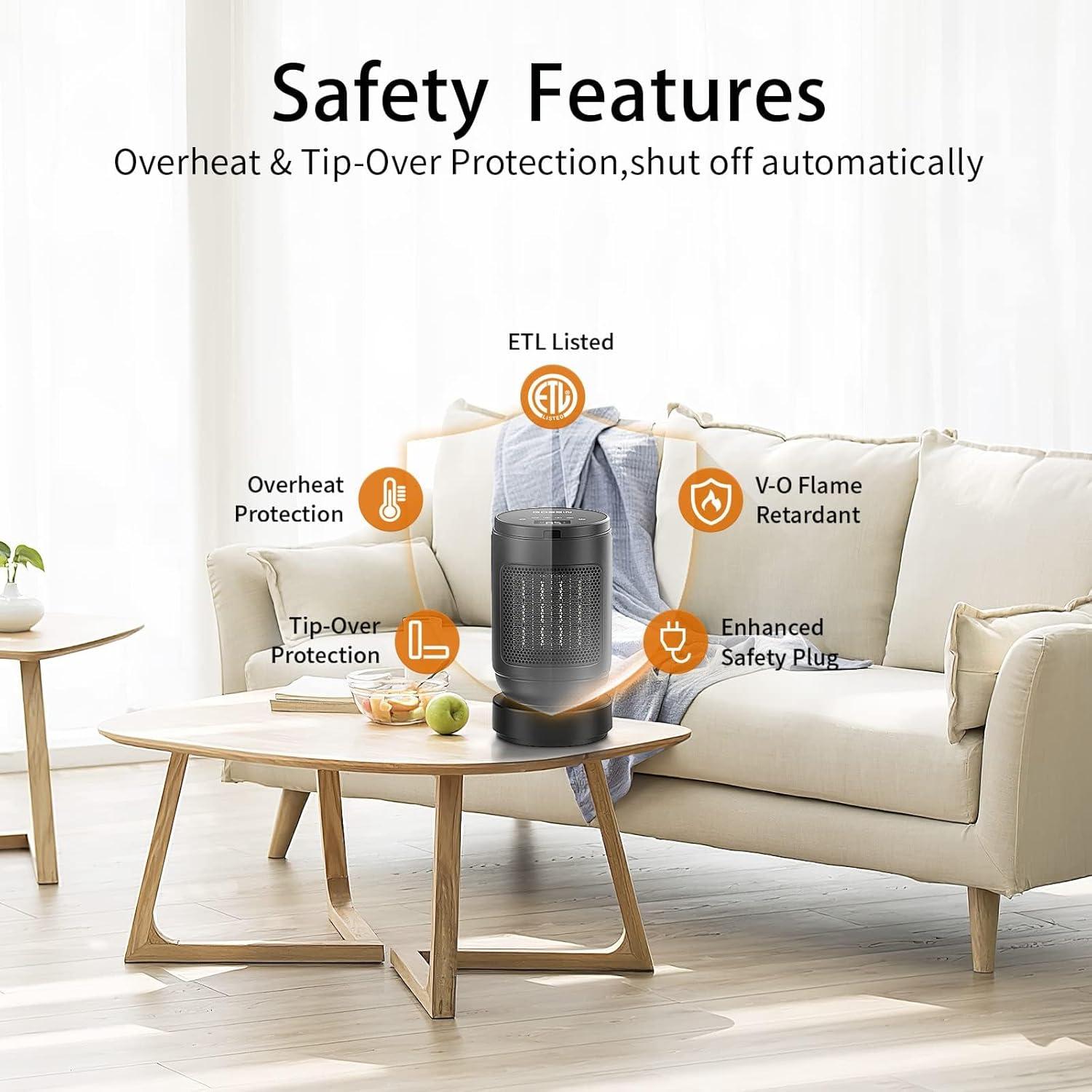 Calefactor eléctrico BOSSIN portátil 1500W con control remoto