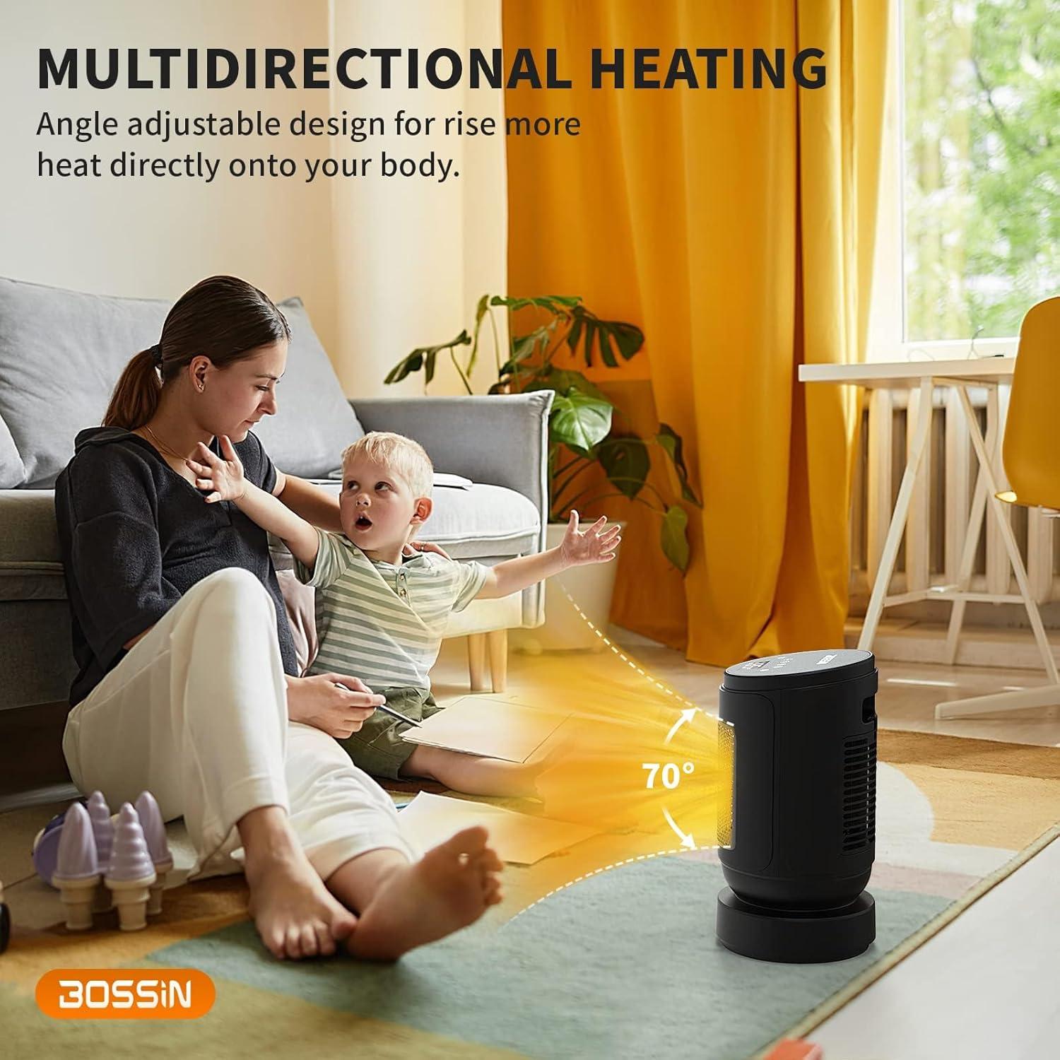 Calefactor eléctrico BOSSIN portátil 1500W con control remoto