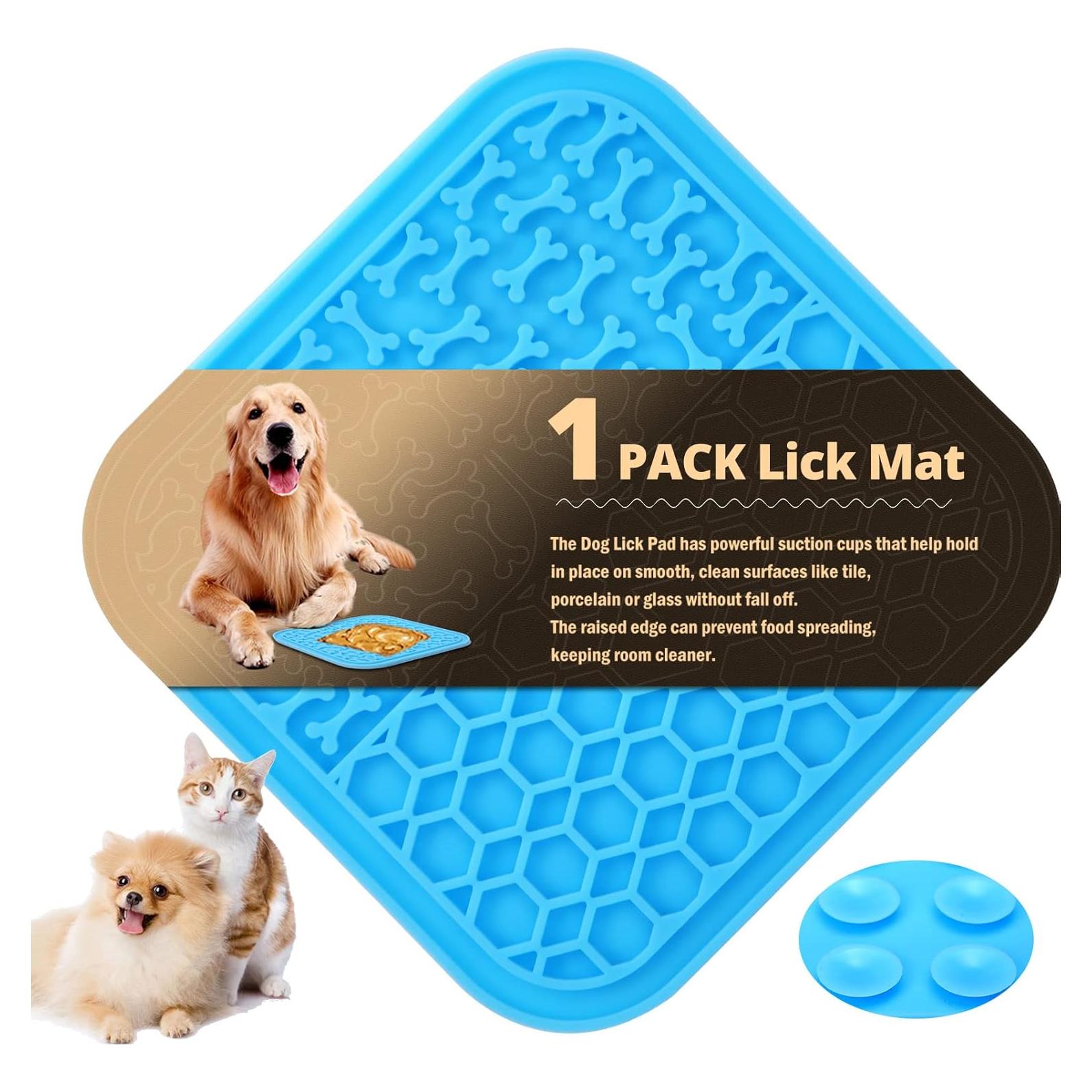 Alfombrilla Lick para Perros y Gatos MooonGem Azul 15cm