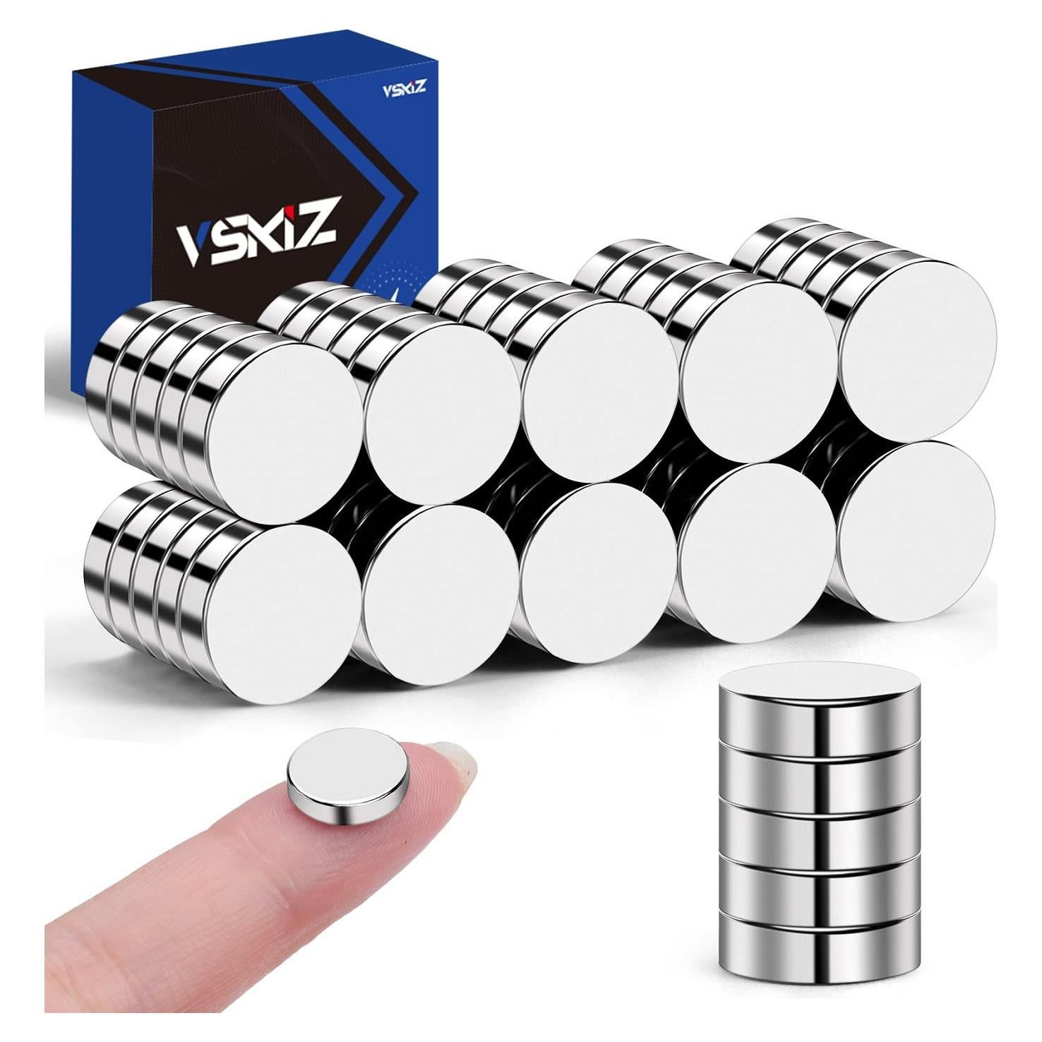 Imanes Redondos 50 Pcs VSKIZ 10x3mm para Refrigerador y DIY
