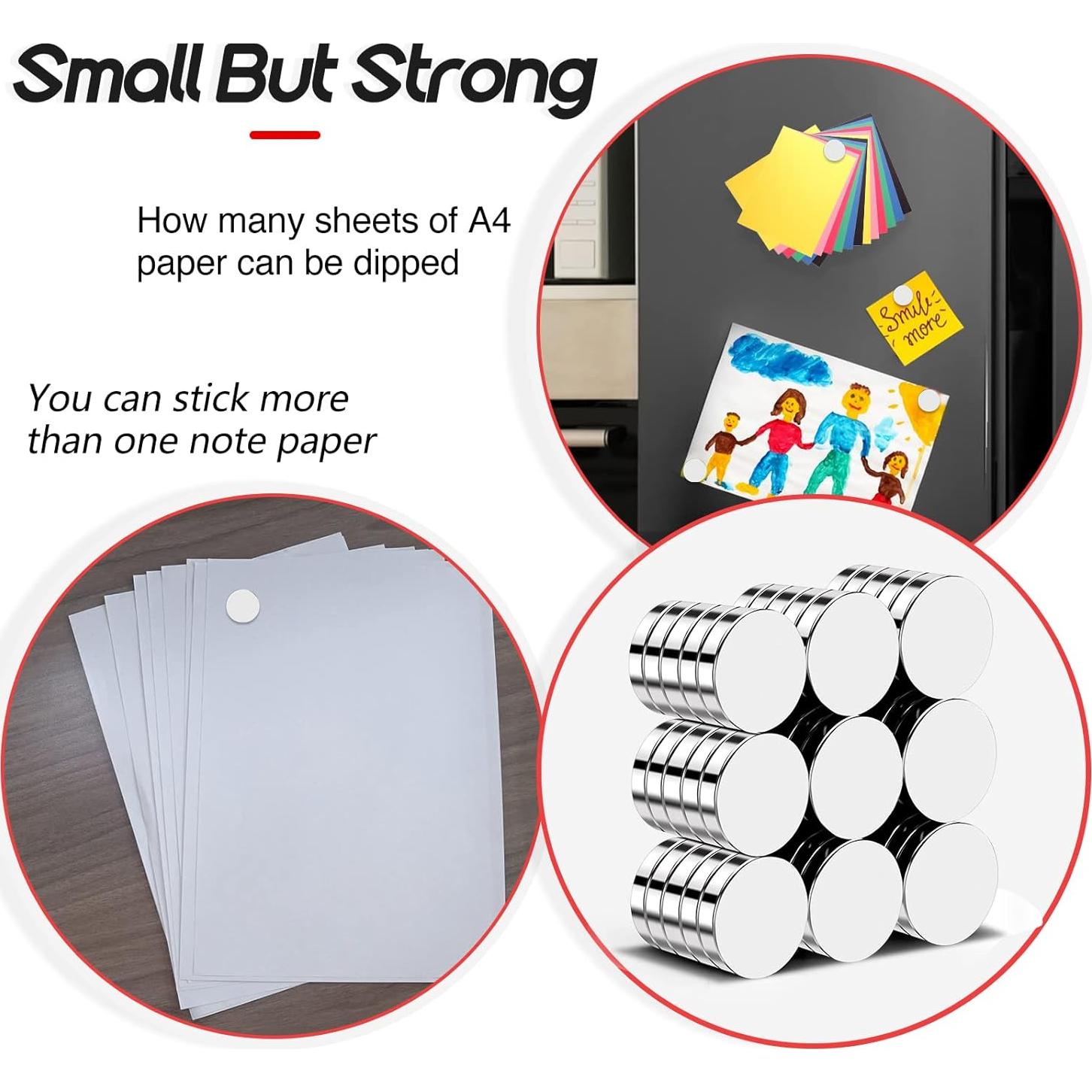 Imanes Redondos 50 Pcs VSKIZ 10x3mm para Refrigerador y DIY