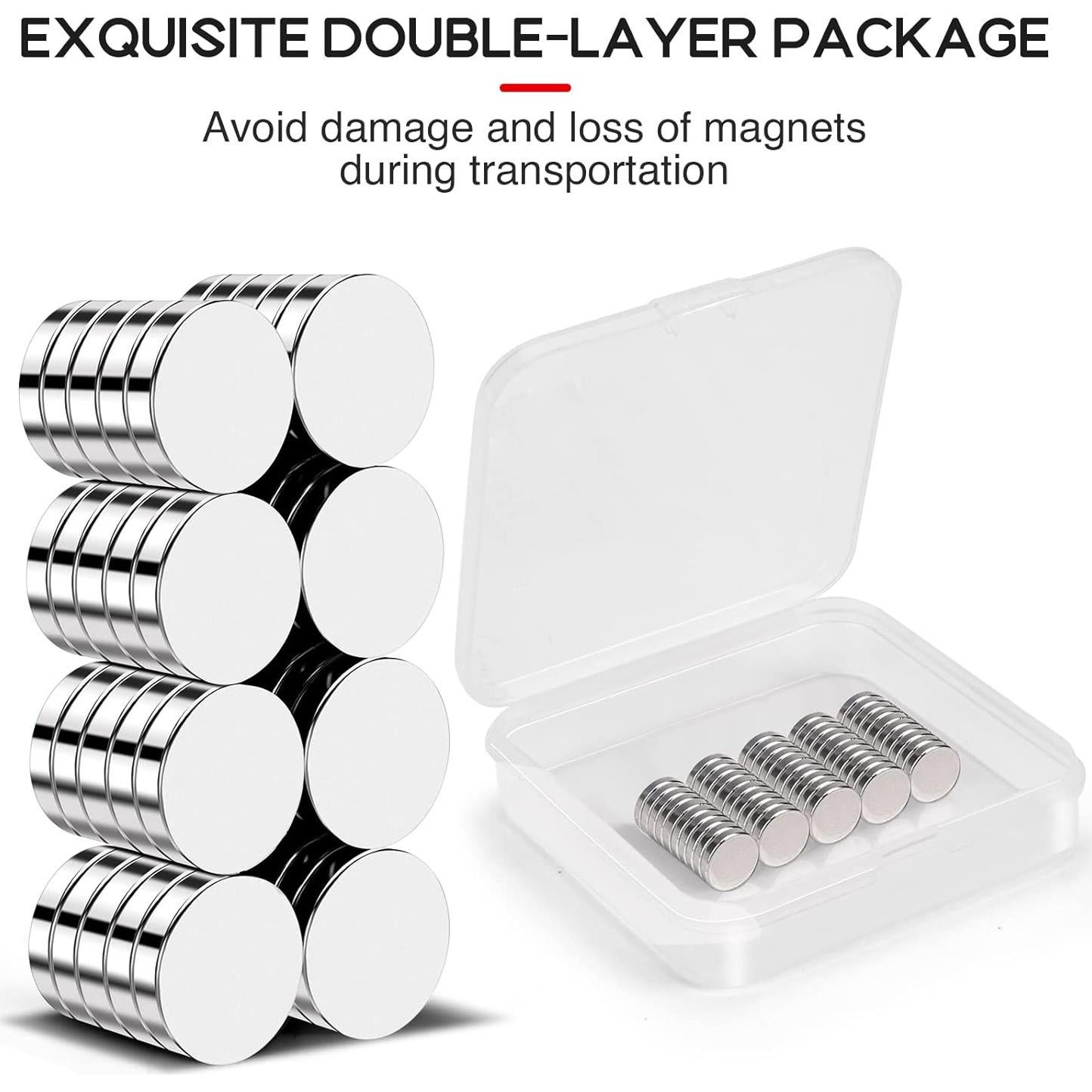 Imanes Redondos 50 Pcs VSKIZ 10x3mm para Refrigerador y DIY