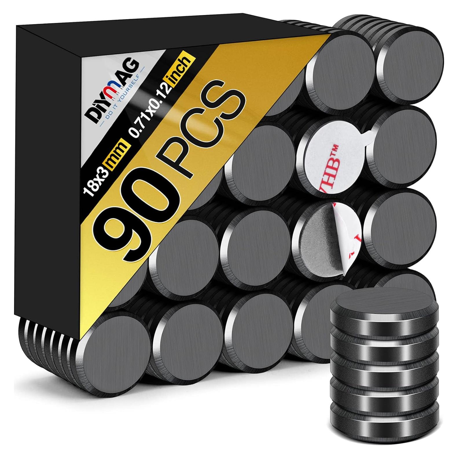 Imanes Adhesivos DIYMAG 90 Pcs 18mm para Manualidades