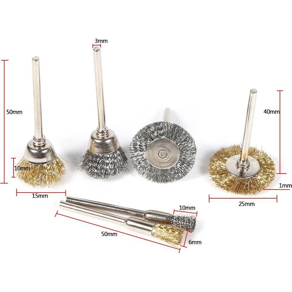 Kit de 36 Cepillos de Alambre Rocaris para Pulido y Rectificado