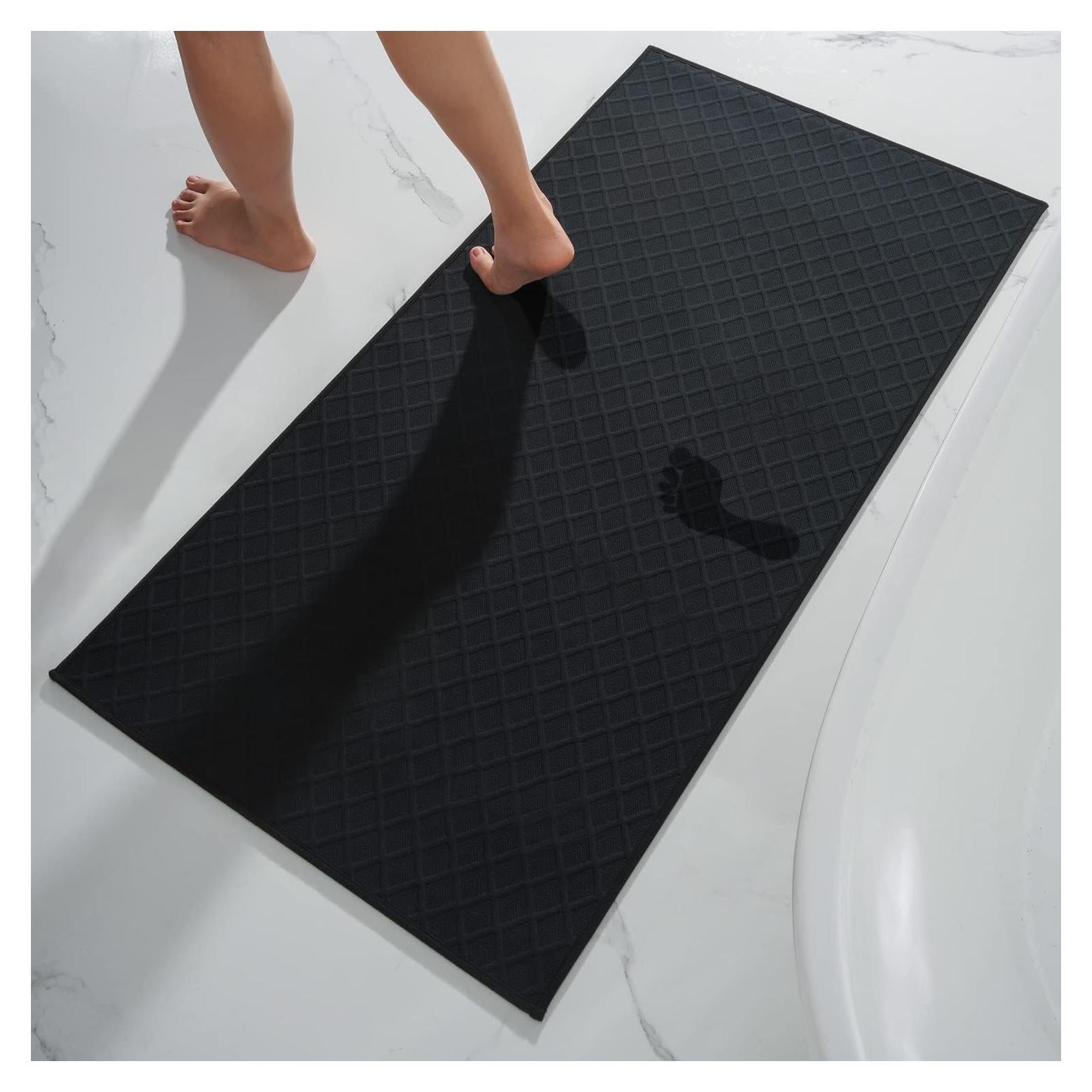 Alfombra de Baño AMOAMI Antideslizante 61x122 cm Negra