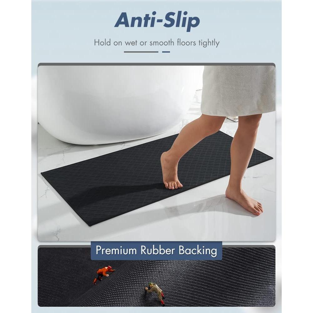 Alfombra de Baño AMOAMI Antideslizante 61x122 cm Negra
