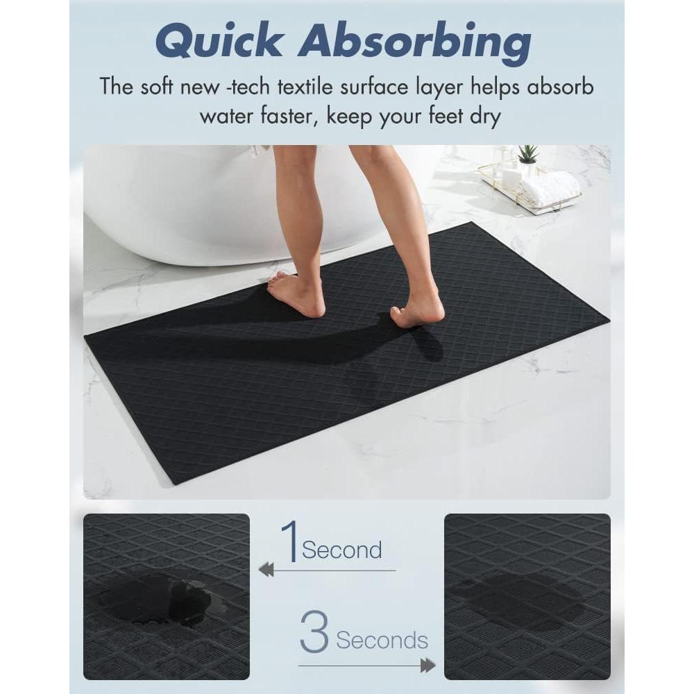 Alfombra de Baño AMOAMI Antideslizante 61x122 cm Negra