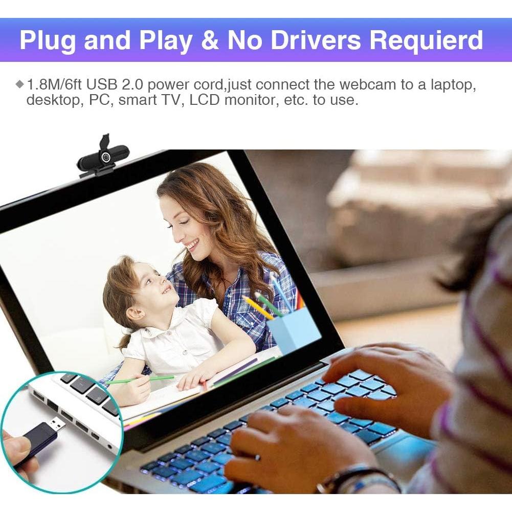 Webcam HDZIYU 4K con Micrófono y Trípode para PC