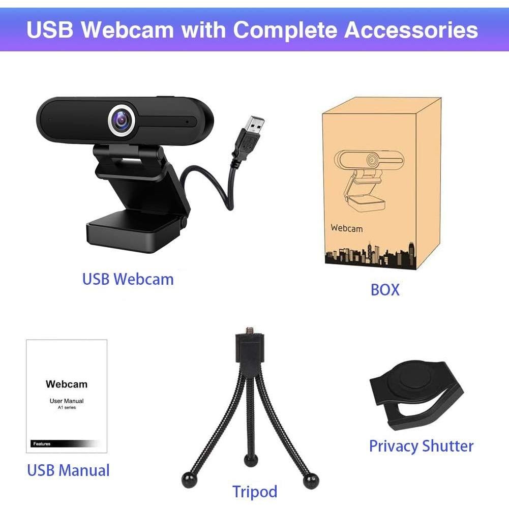 Webcam HDZIYU 4K con Micrófono y Trípode para PC