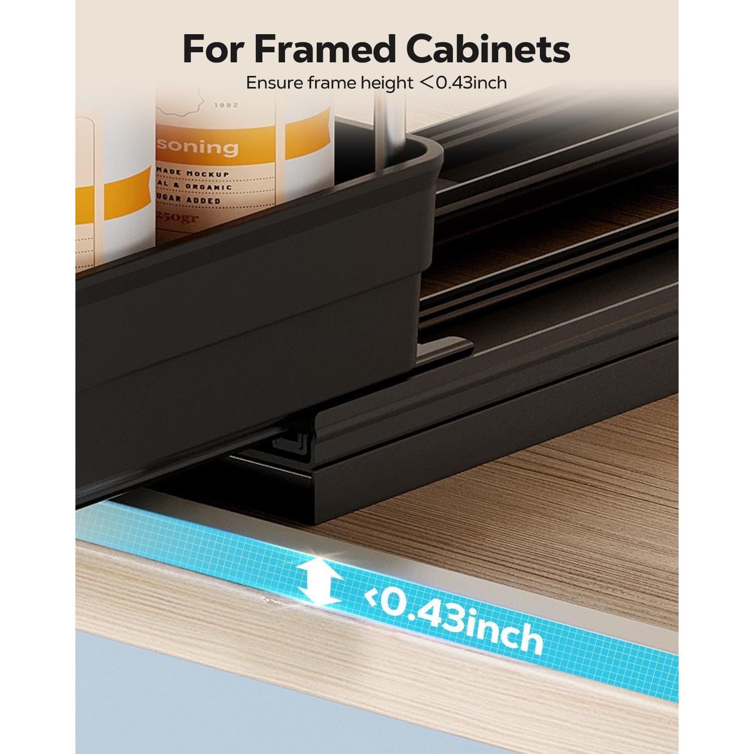 Estante de Especias Vertical Nieifi 11 cm Negro 2 Niveles