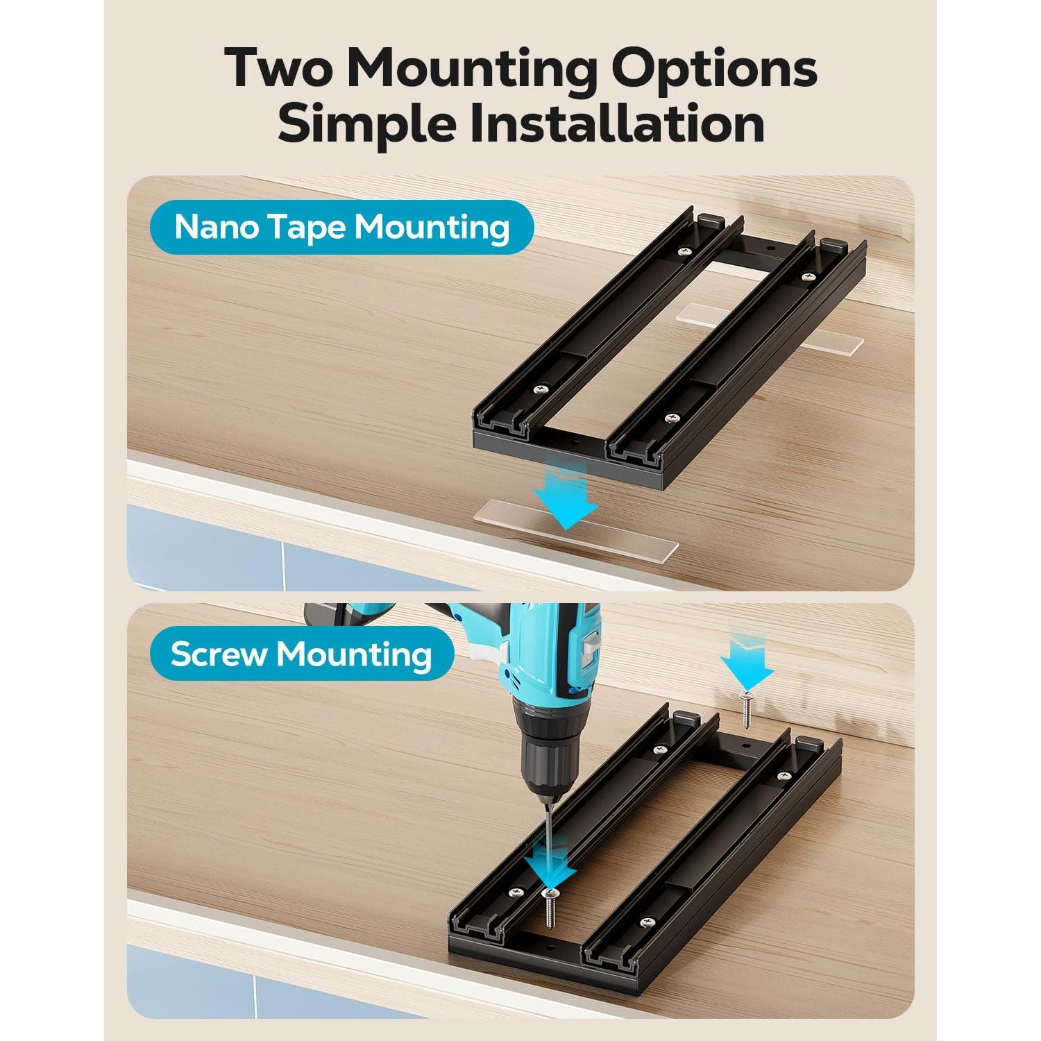 Estante de Especias Vertical Nieifi 11 cm Negro 2 Niveles