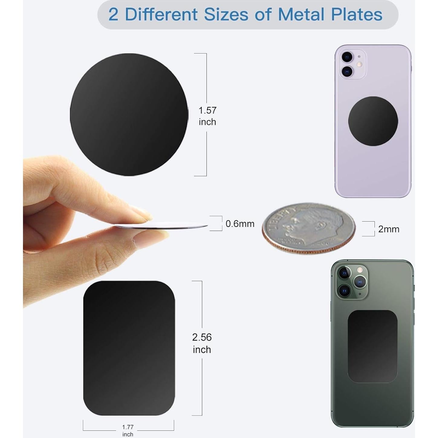 Placa de Metal OWLKELA para Soporte Magnético de Teléfono - 10 Piezas