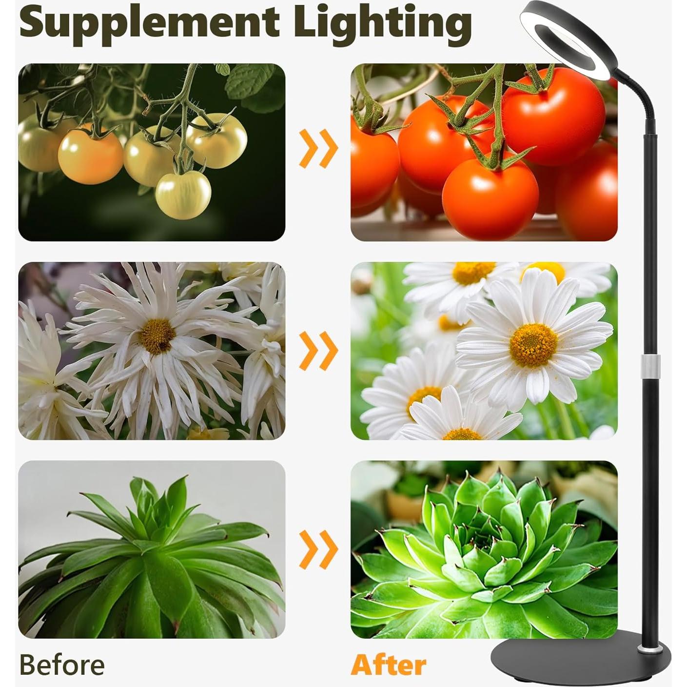 Luz de Crecimiento para Plantas Vsoke DeskRinBla 60 LEDs