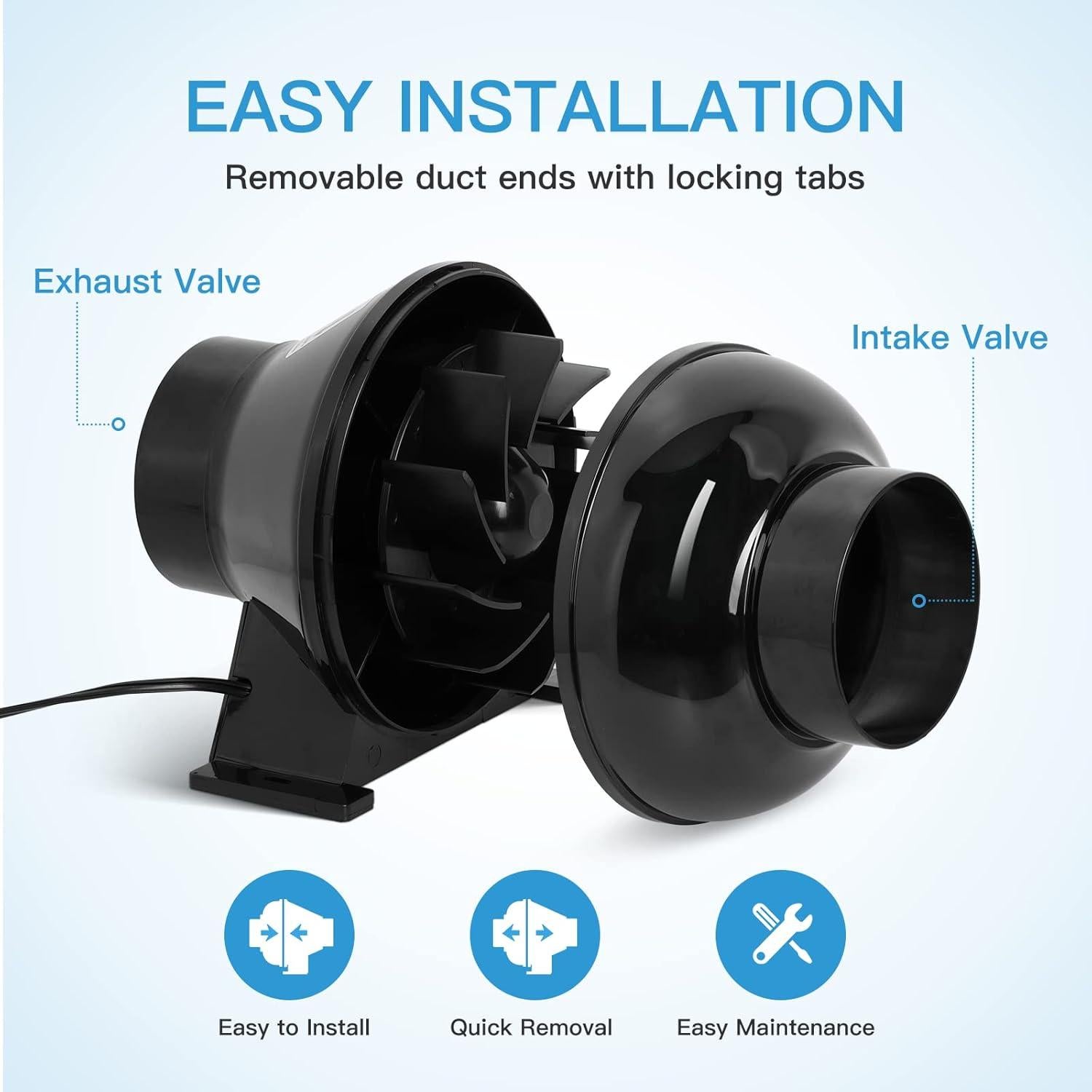 Ventilador de Conducto iPower 10 cm 230 CFM Silencioso