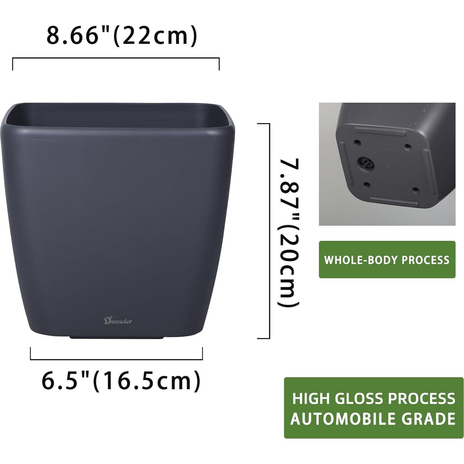 Maceta Autorriego Dexceder 22cm Gris Pizarra con Indicador