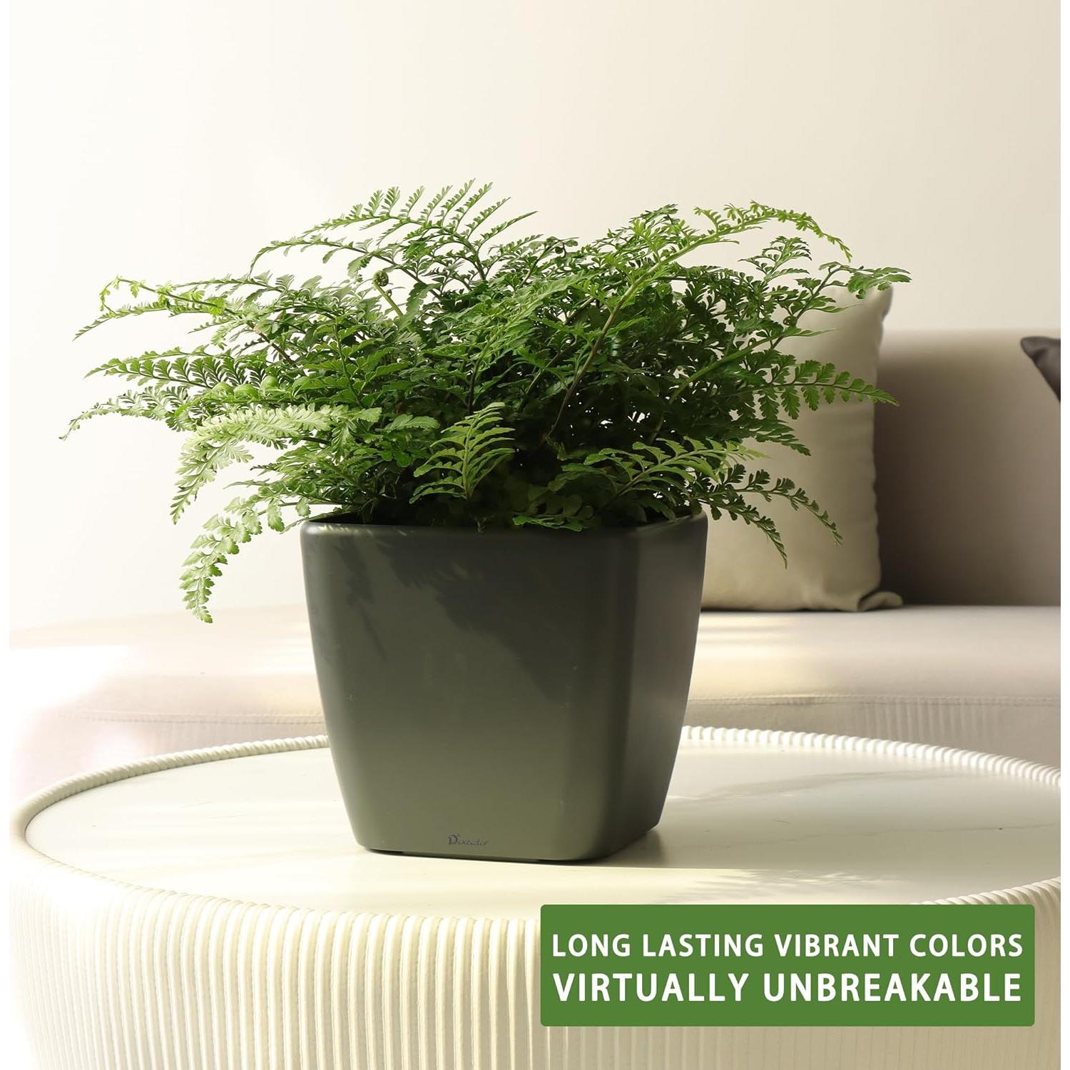 Maceta Autorriego Dexceder 22cm Gris Pizarra con Indicador