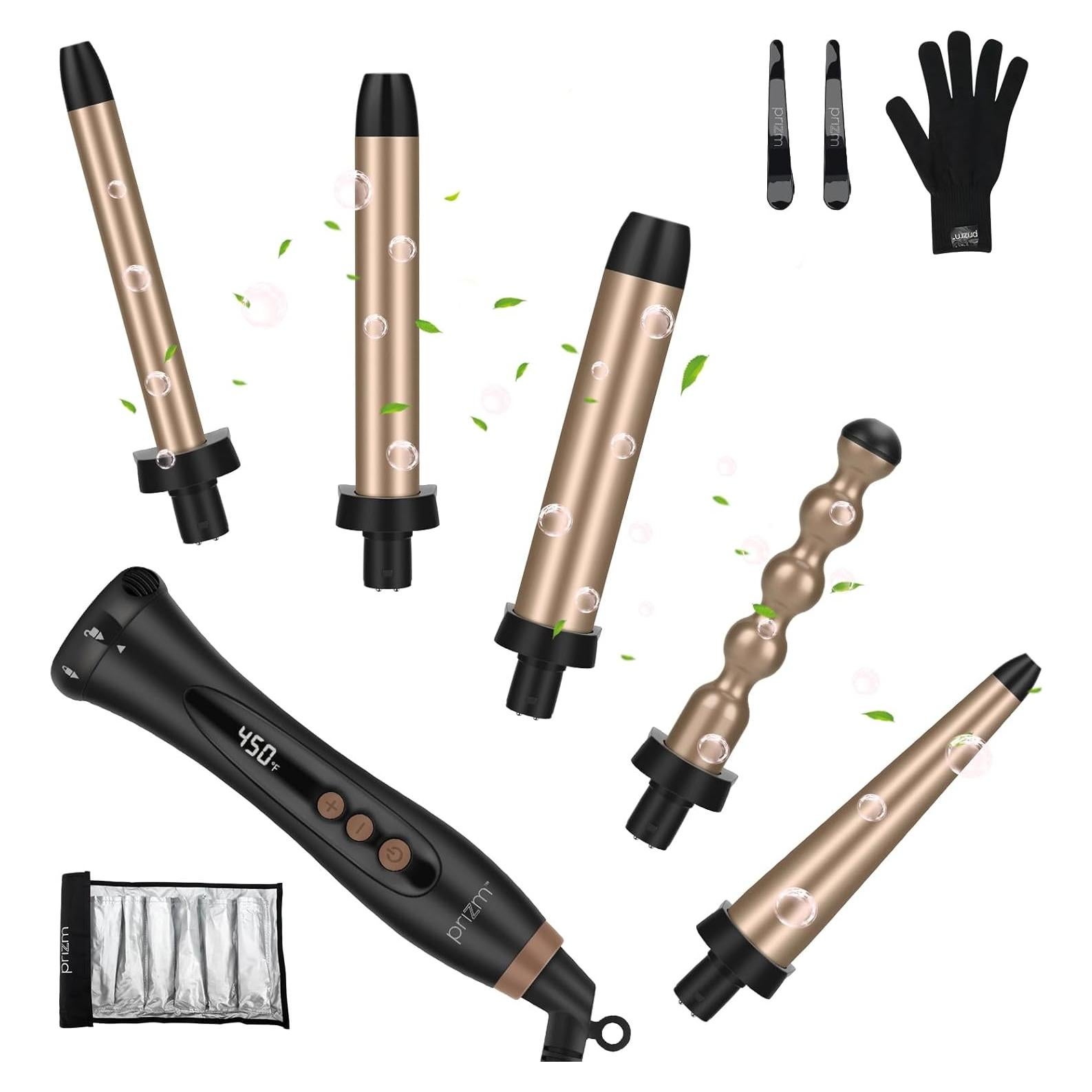 Rizador de Cabello 5 en 1 Prizm Sin Pinza, Pantalla LED, 11 Temperaturas