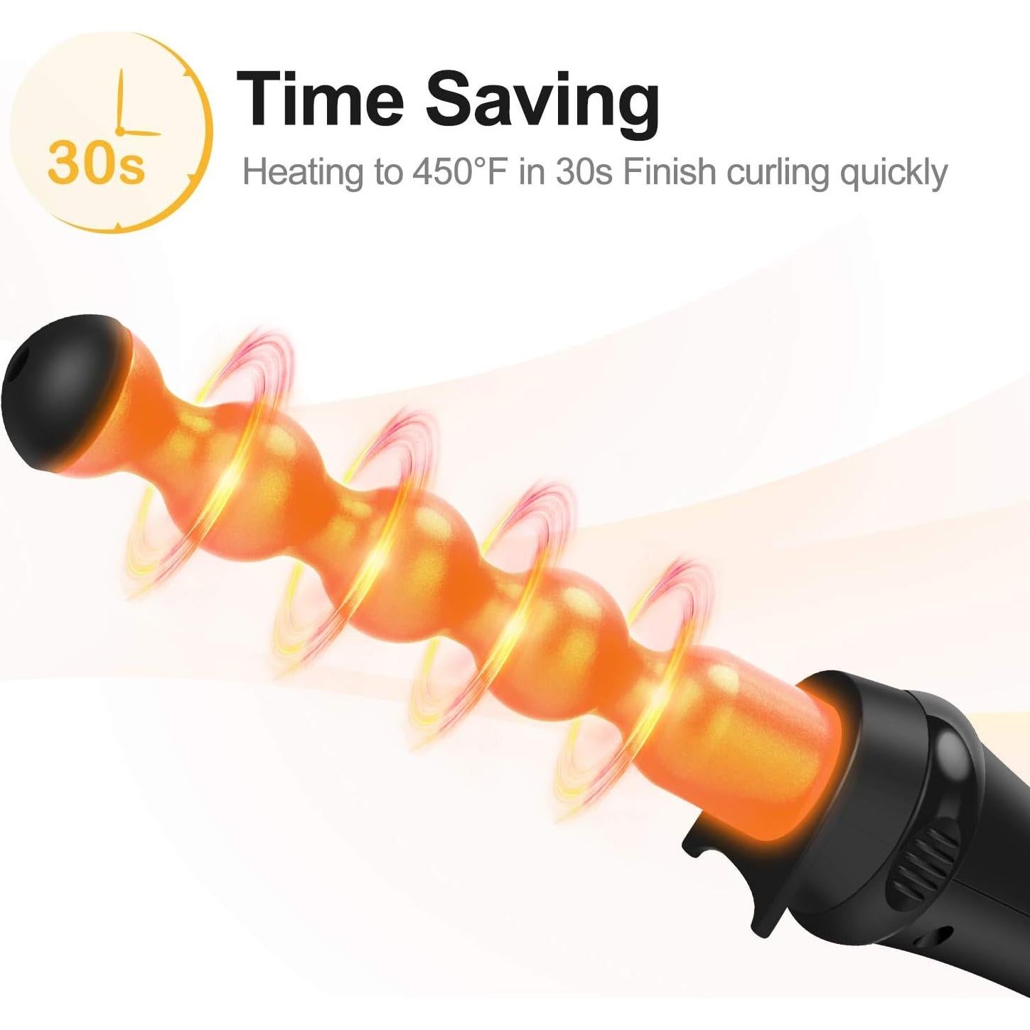 Rizador de Cabello 5 en 1 Prizm Sin Pinza, Pantalla LED, 11 Temperaturas