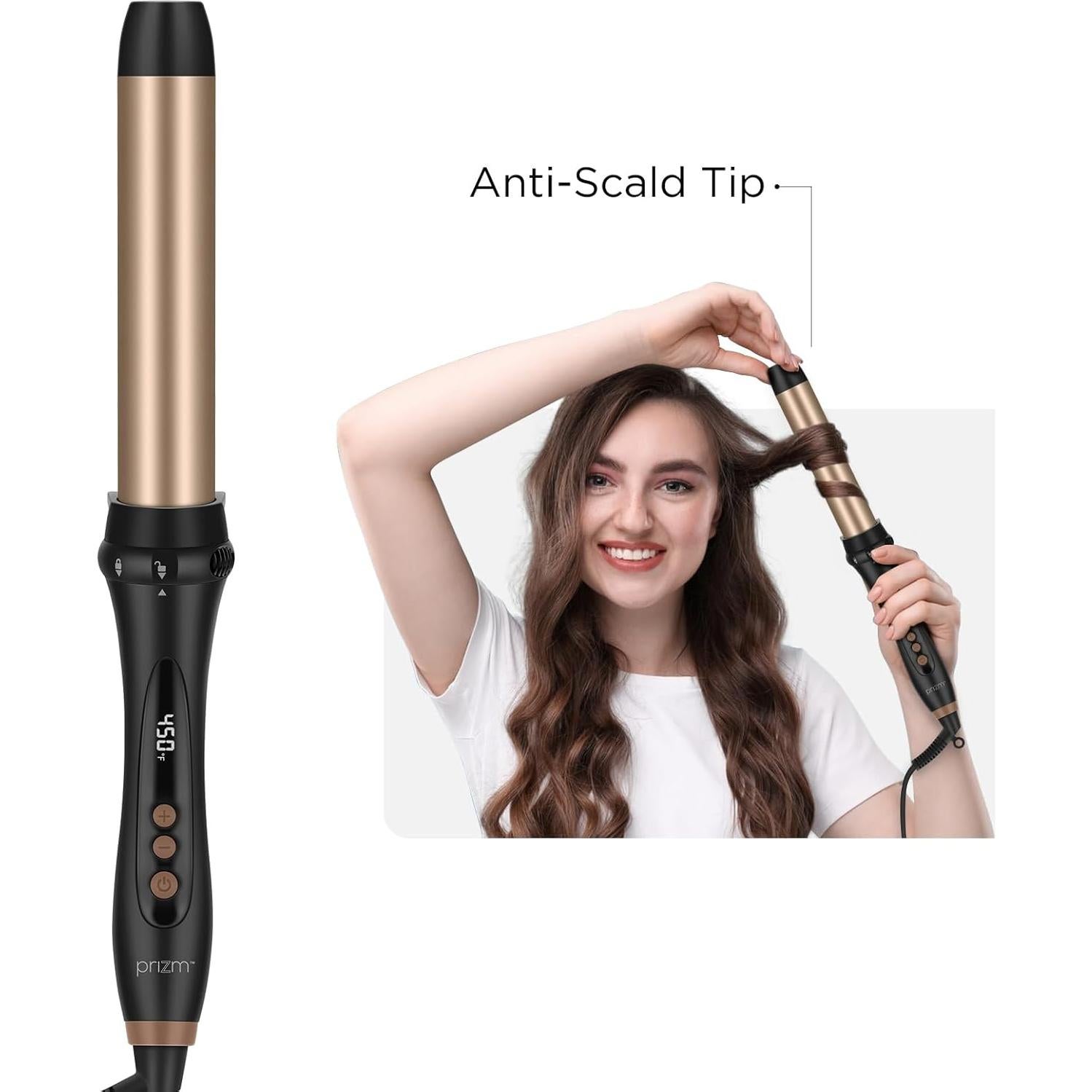 Rizador de Cabello 5 en 1 Prizm Sin Pinza, Pantalla LED, 11 Temperaturas