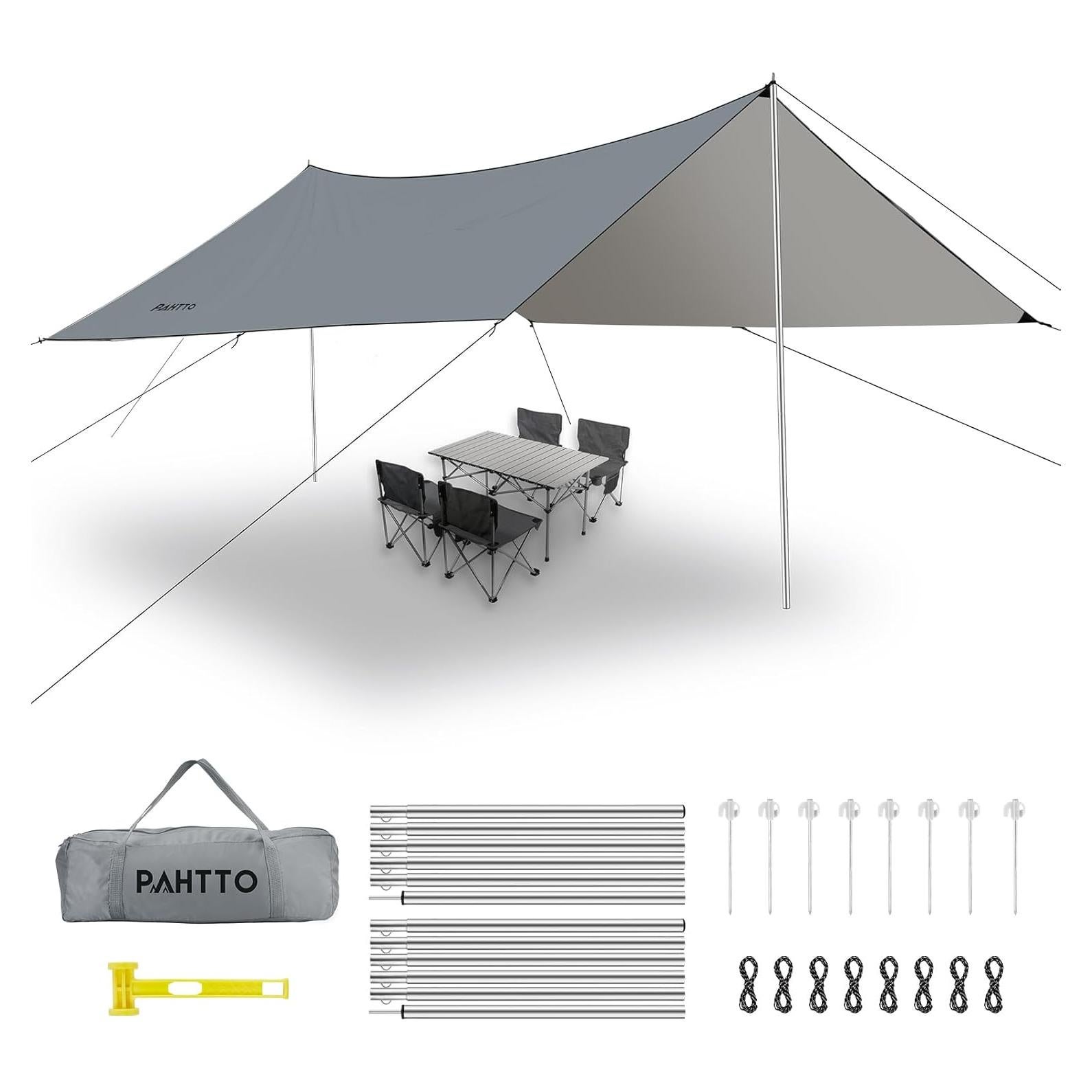 Toldo de Camping PAHTTO 4,88x3,66m Impermeable Gris
