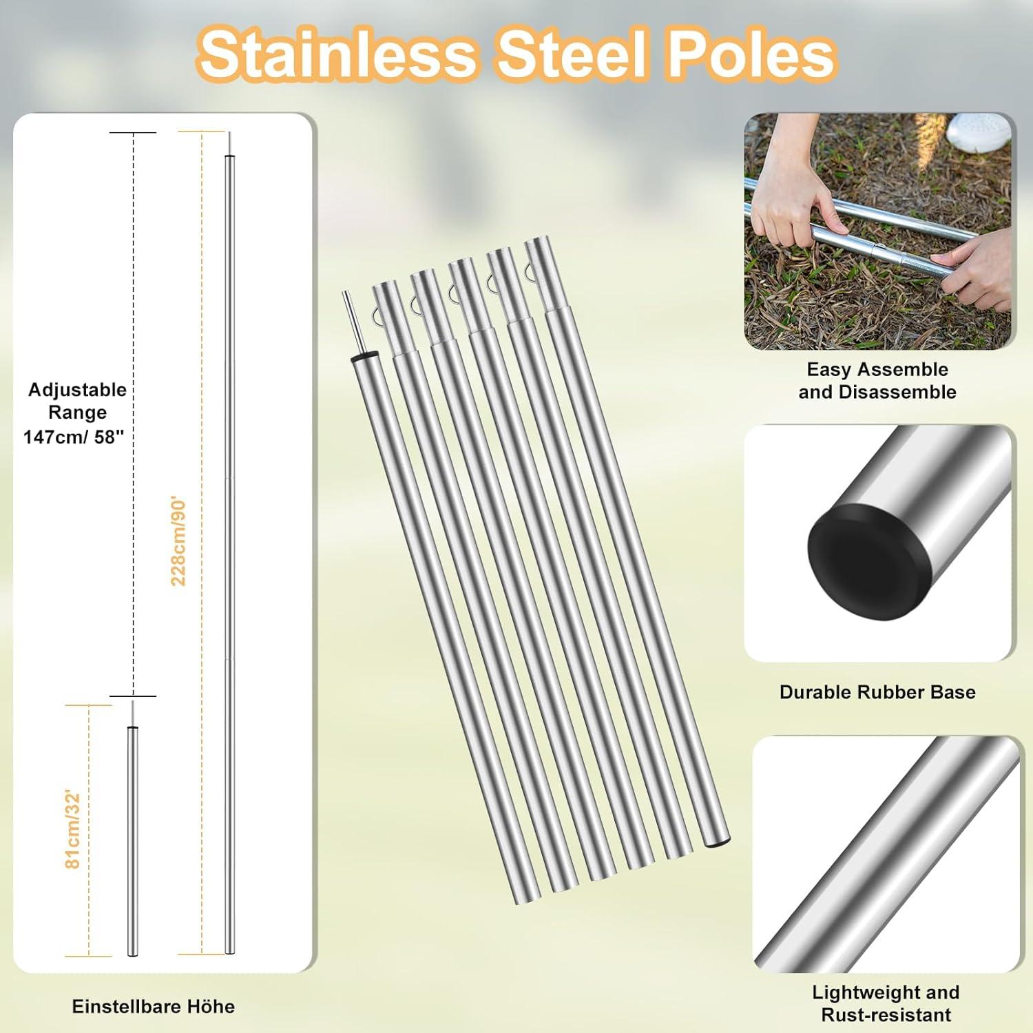 Toldo de Camping PAHTTO 4,88x3,66m Impermeable Gris