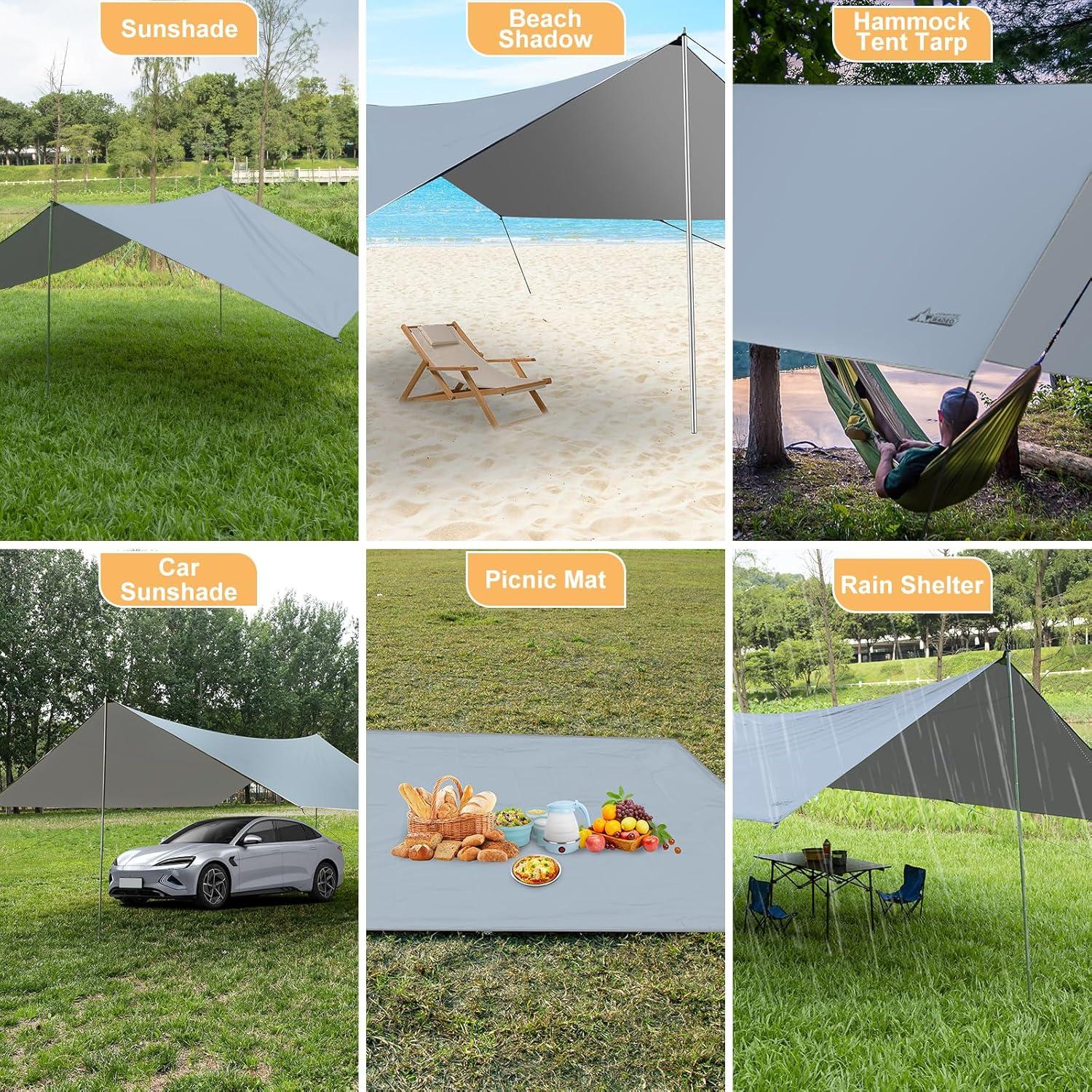 Toldo de Camping PAHTTO 4,88x3,66m Impermeable Gris
