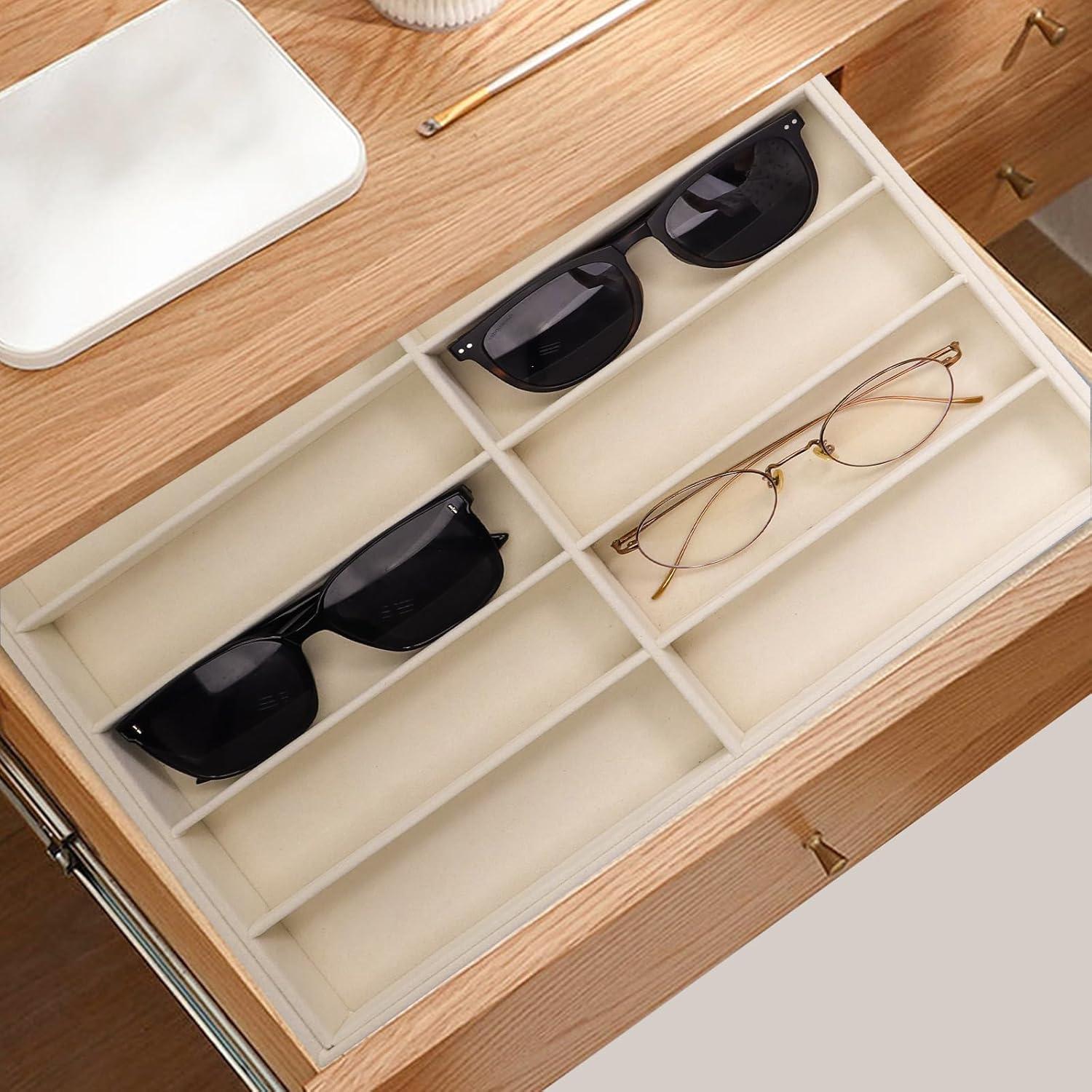 Organizador de Gafas LovelyPaws 2 Pcs Terciopelo Beige 36x32x4 cm