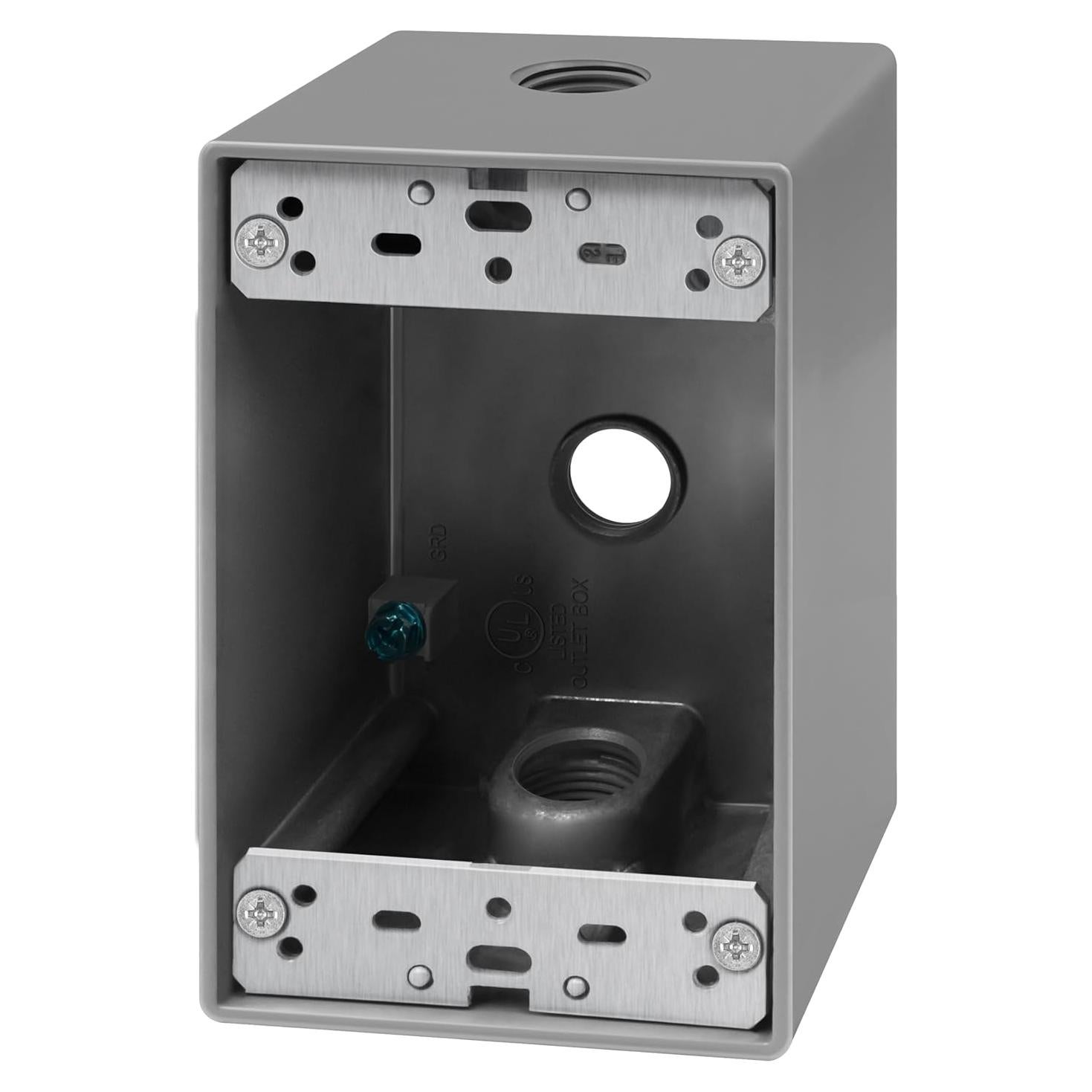 Caja de Salida a Prueba de Climas ENERLITES 1-Gang 3 Salidas 12.7mm